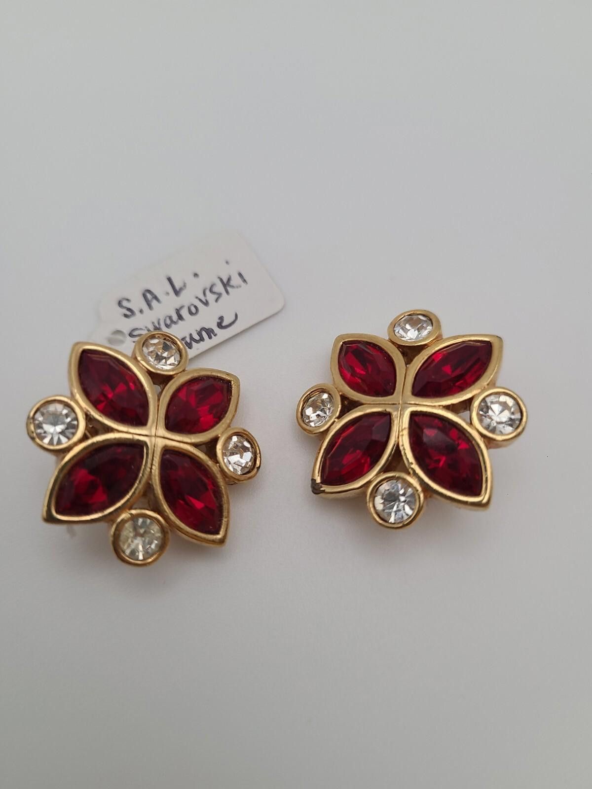 Other S.A.L Vintage Swarovski Crystal Marquis Clip Earrings Size ONE SIZE - 1 Thumbnail