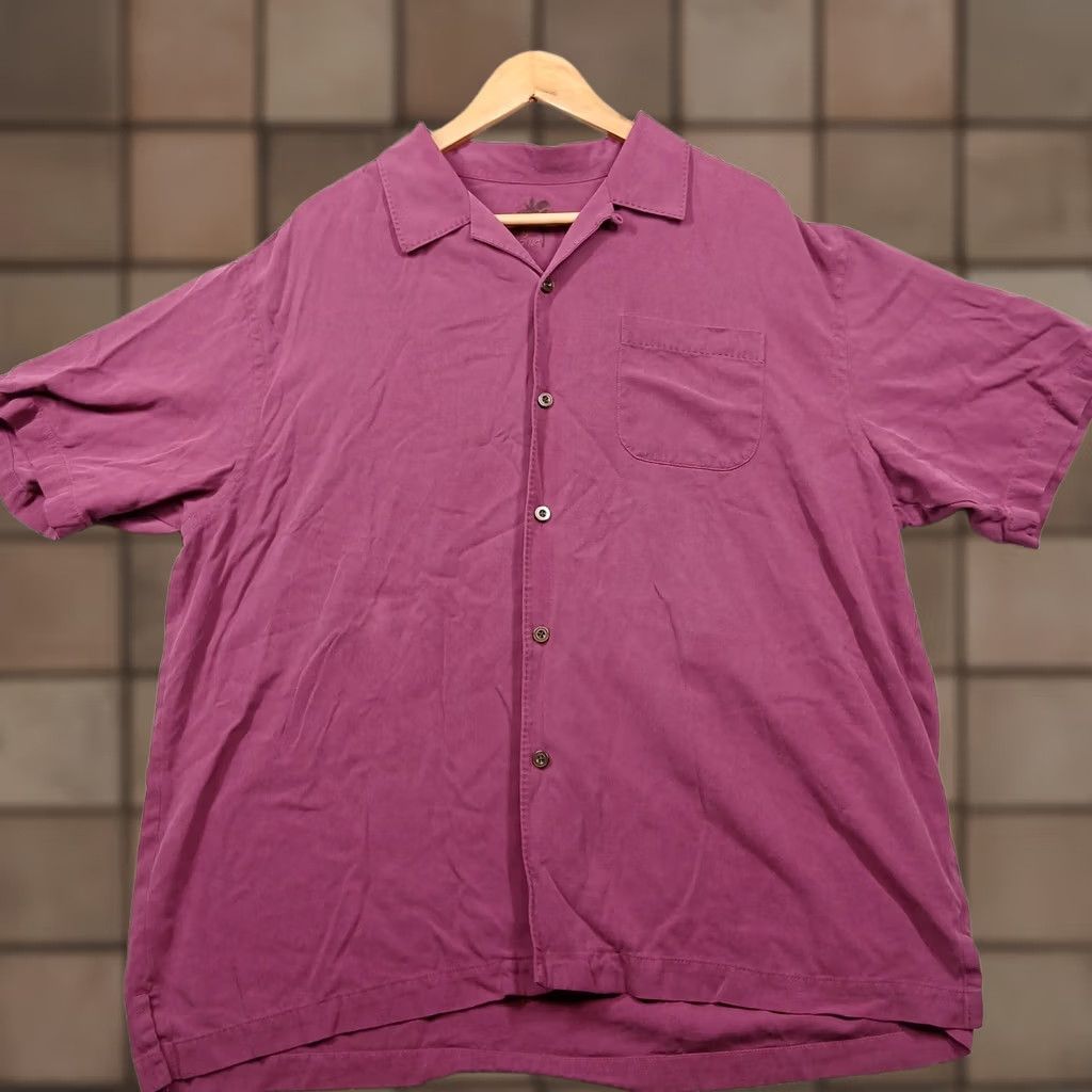 Tommy Bahama Tommy Bahama Shirt Men's XL Silk Short Sleeve Button Front Purple Size US XL / EU 56 / 4 - 1 Thumbnail
