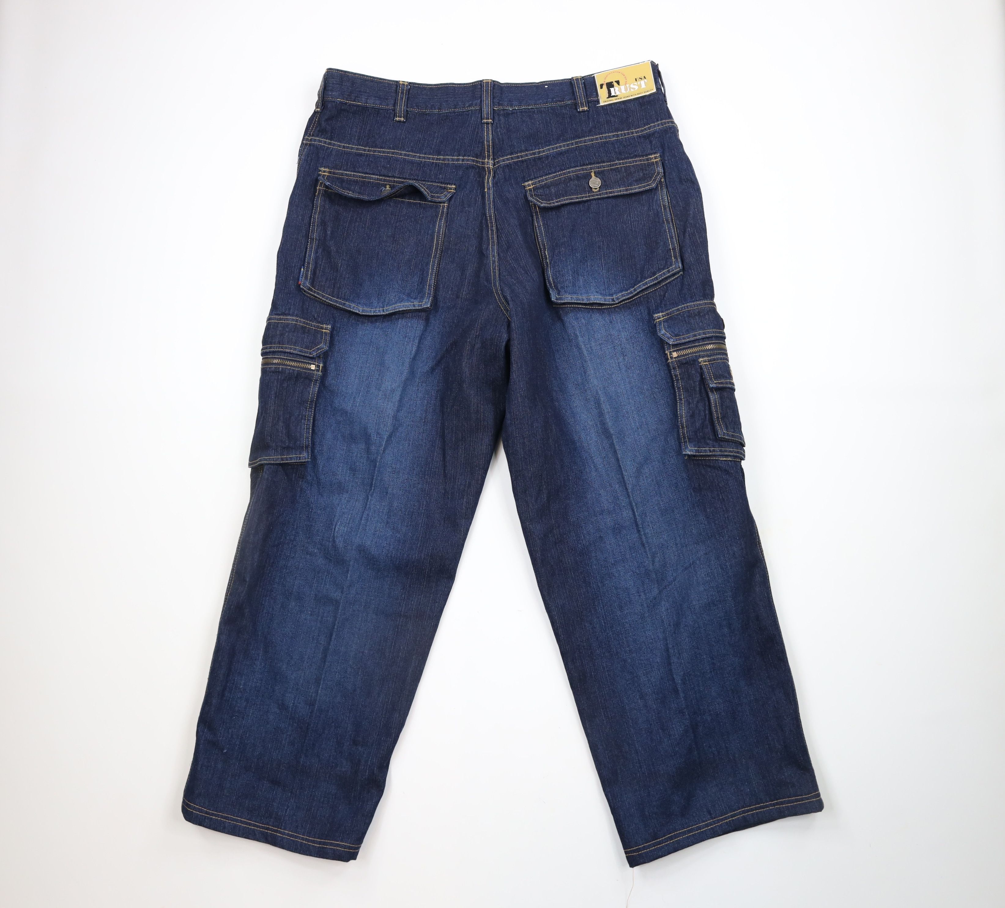 Vintage Vintage 90s Streetwear Baggy Fit Wide Leg Cargo Denim Jeans Size US 40 / EU 56 - 9 Thumbnail