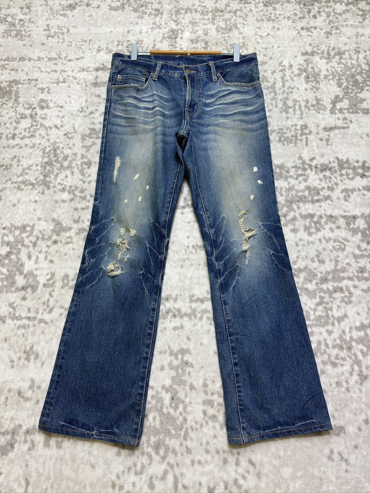 PPFM Vintage PPFM Bootcut Flared Paint Splatter Distressed Japan Size US 32 / EU 48 - 2 Thumbnail