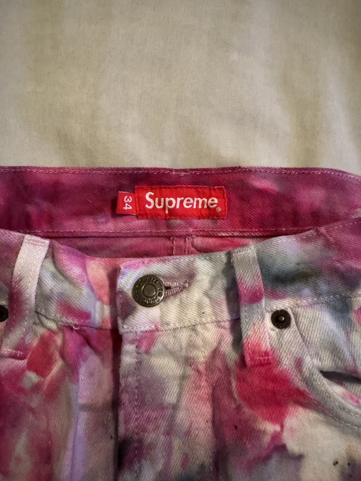 image of Supreme Dyed Denim Sz34 in Green, Men's