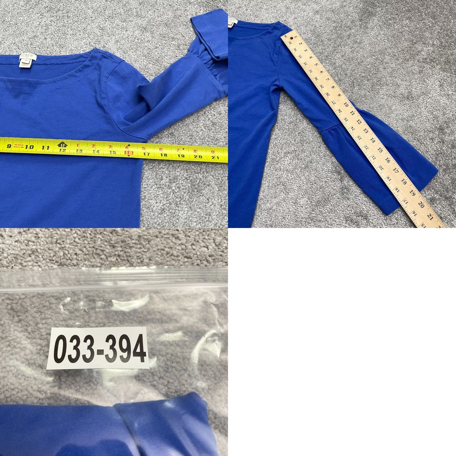 J.Crew J.Crew Blouse Womens XXS Blue Cotton Casual Bell Sleeve Tunic Bateau Boat Neck Size XXS / US 00 / IT 34 - 8 Thumbnail