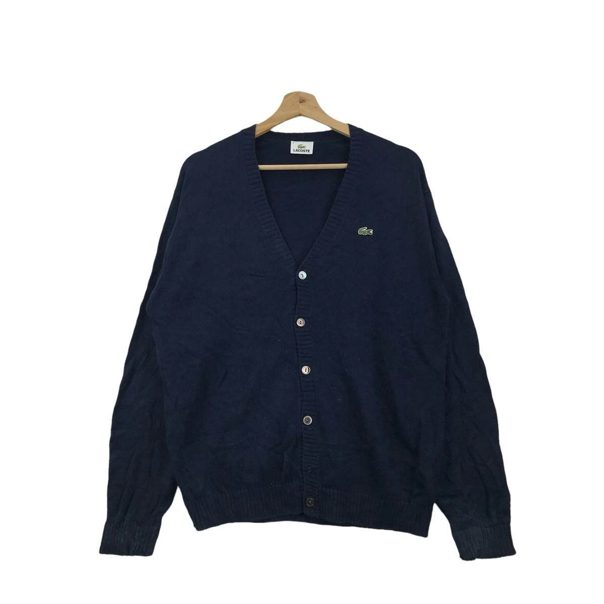 Vtg LACOSTE RENE PARIS Knitwear Minimalist Cardigan Sweater