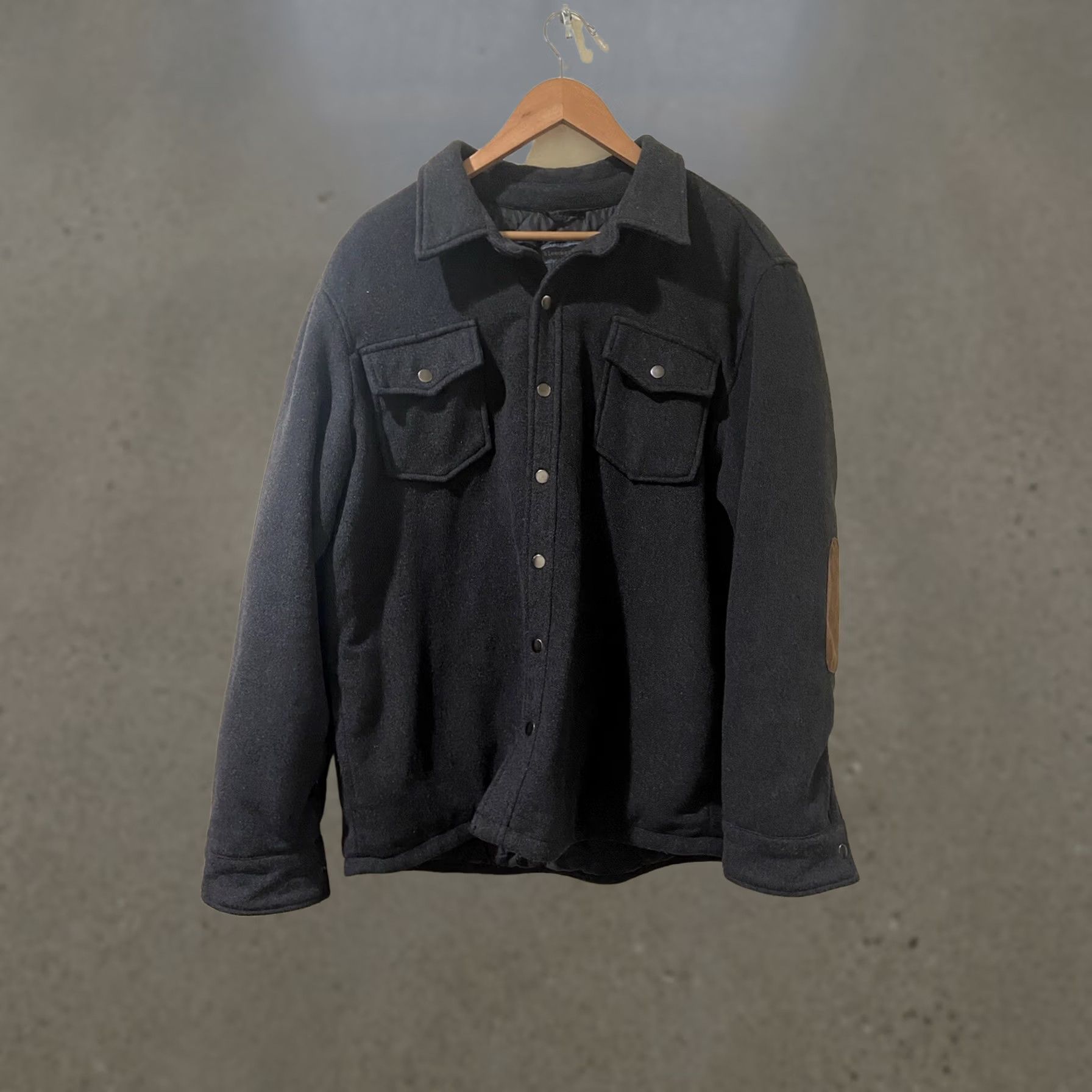 Vintage Bleecker & Broad Shirt Jacket Gray Wool Long Sleeve Button-Down Collared Mens Size L Size US L / EU 52-54 / 3 - 1 Thumbnail