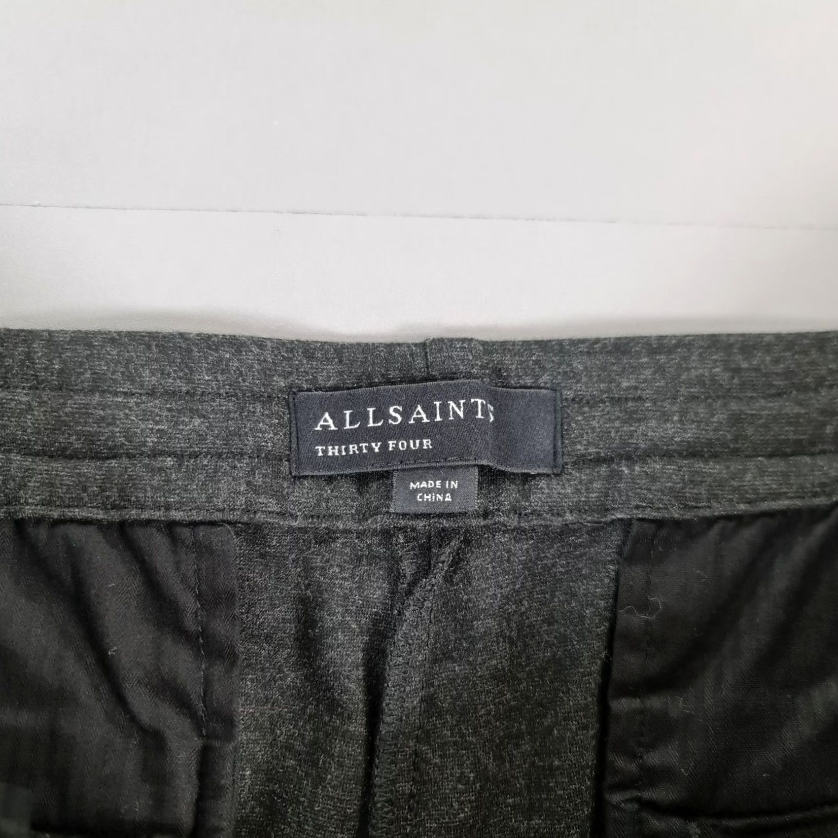 Allsaints AllSaints Mens Trousers Grey W34 L27 Elastic Waist Pockets Cropped Wool Blend Slim Tapered 65% Viscose 31% Polyamide 4% Elastane Mens Size US 34 / EU 50 - 3 Thumbnail