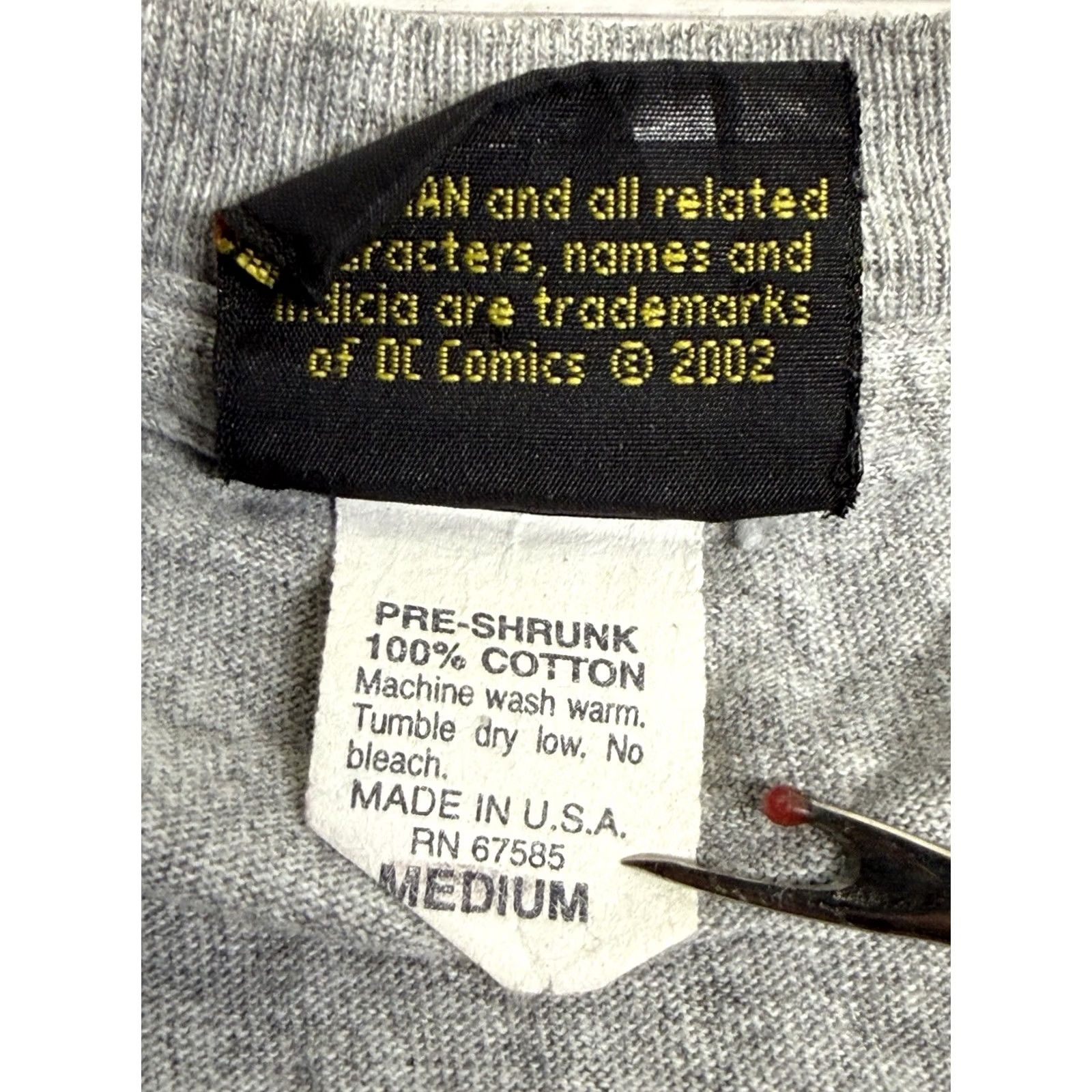Vintage Warner Bros. DC Superman Logo T-Shirt Men's Medium Gray Solid Short Sleeve Crew Neck Pullover Boxy Vintage Style Graphic Tee Size US M / EU 48-50 / 2 - 7 Thumbnail