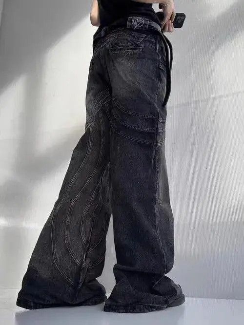 Jean Fujisaki x Hara Embroidered Baggy Stacked Flare Denim Jeans Size US 32 / EU 48 - 8 Thumbnail
