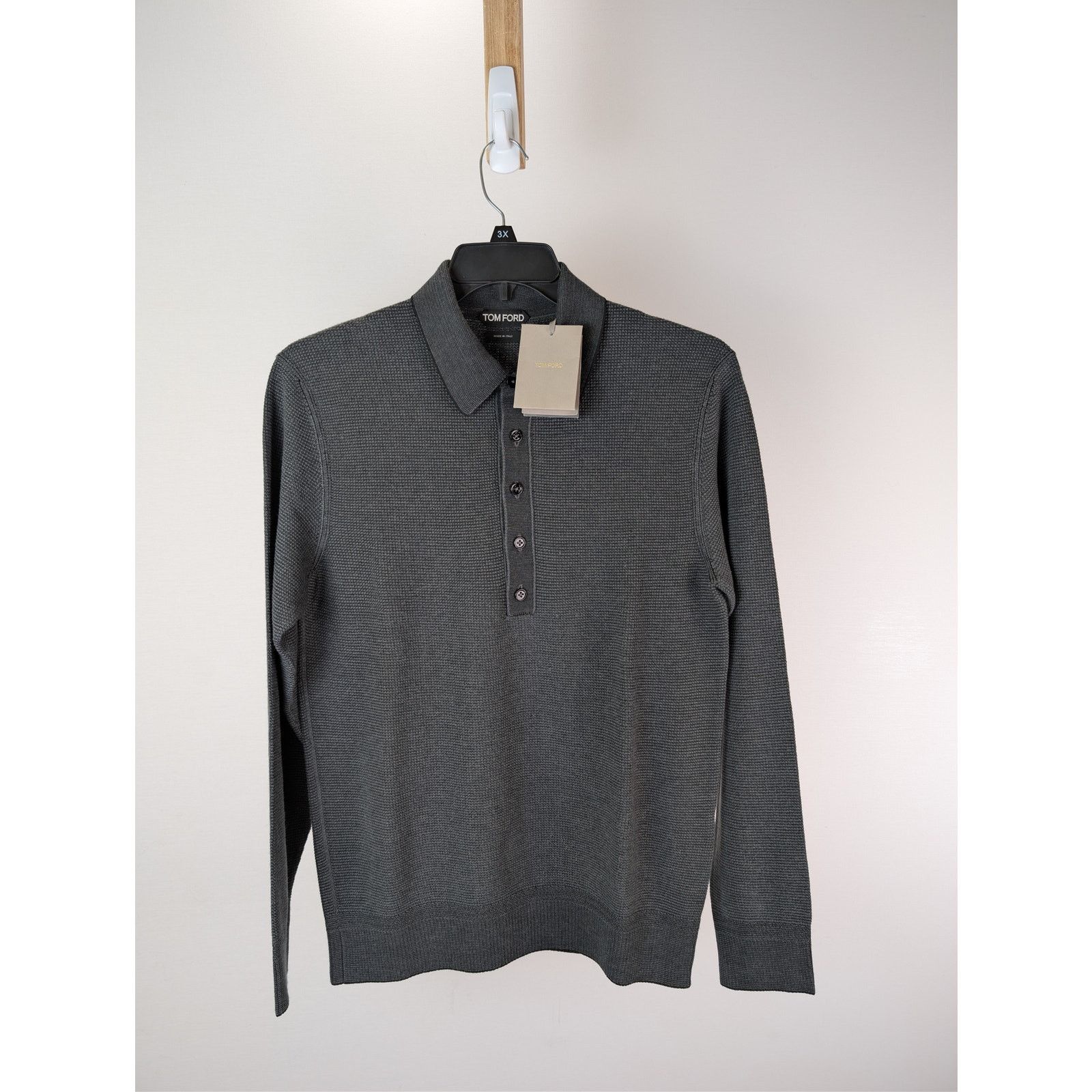 Tom Ford o1rshd1 Knitwear Polo Shirt Knitted in Grey 46 Size US S / EU 44-46 / 1 - 2 Thumbnail