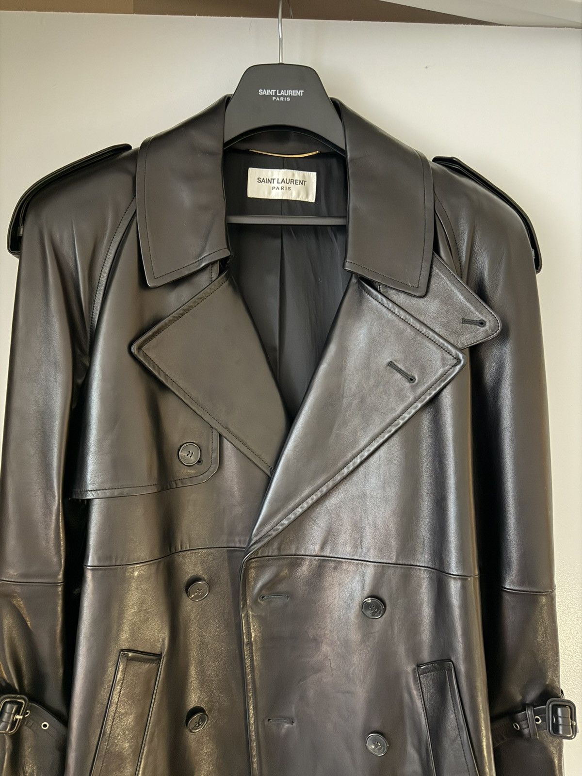 Saint Laurent Paris SAINT LAURENT SS23 FULL LENGHT LEATHER COAT Size S / US 4 / IT 40 - 2 Thumbnail
