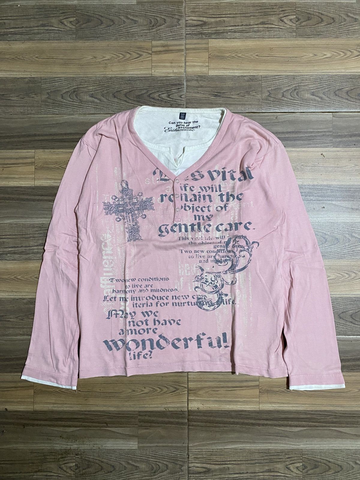 Japanese Brand × Vintage MAY WE NOT HAVE AMORE WONDERFUL LIFE POEM TSHIRT Size M / US 6-8 / IT 42-44 - 1 Thumbnail