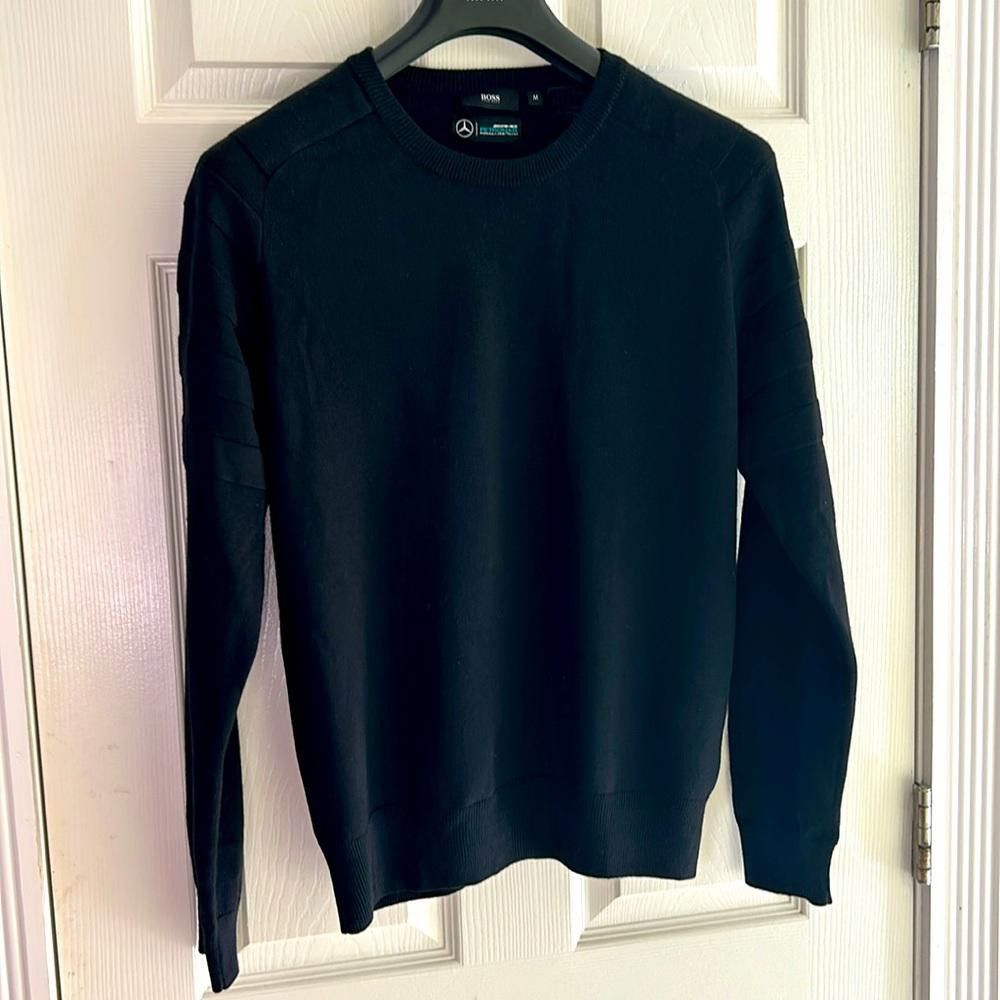 Hugo Boss BOSS / MERCEDES - Crew Sweater -Med - Blk - 100% Virgin Wool Size US M / EU 48-50 / 2 - 4 Thumbnail