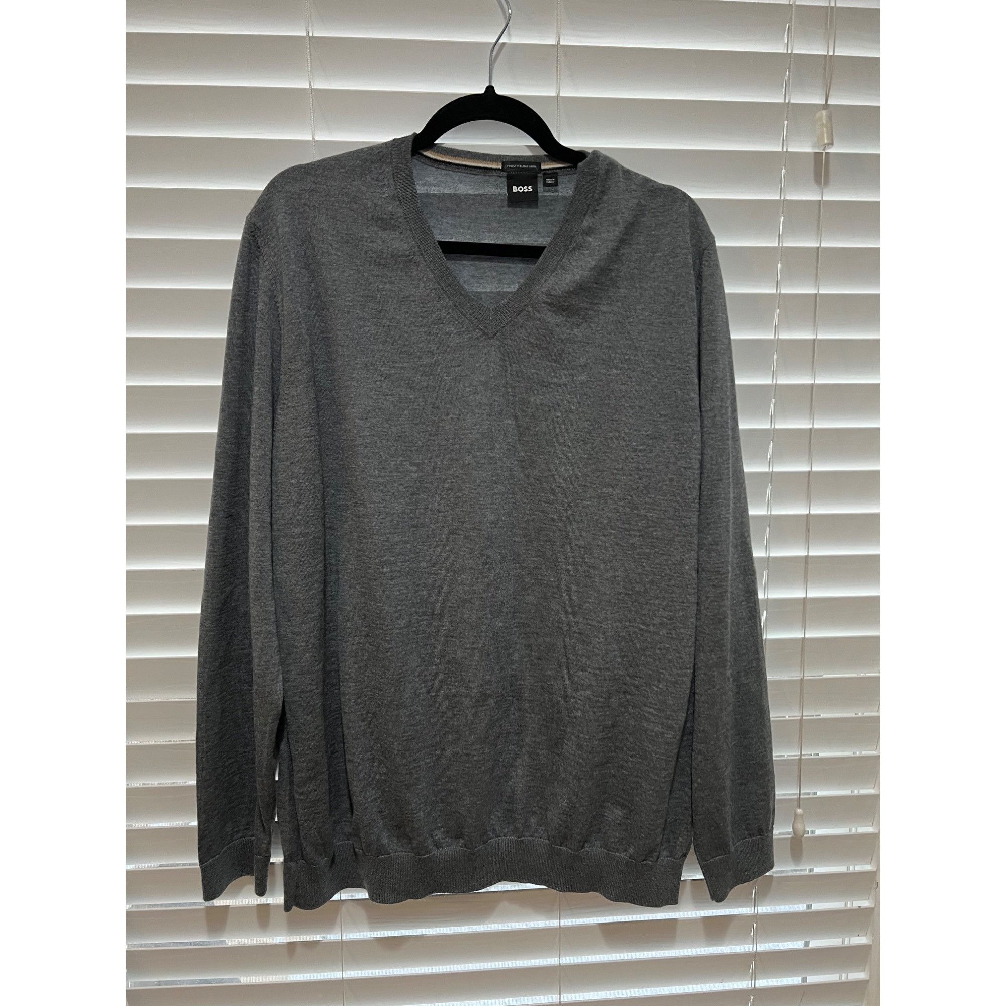 Hugo Boss Hugo Boss Italian Yarn VNeck lightweight Men's Sweater - Siz Size US XXL / EU 58 / 5 - 1 Thumbnail