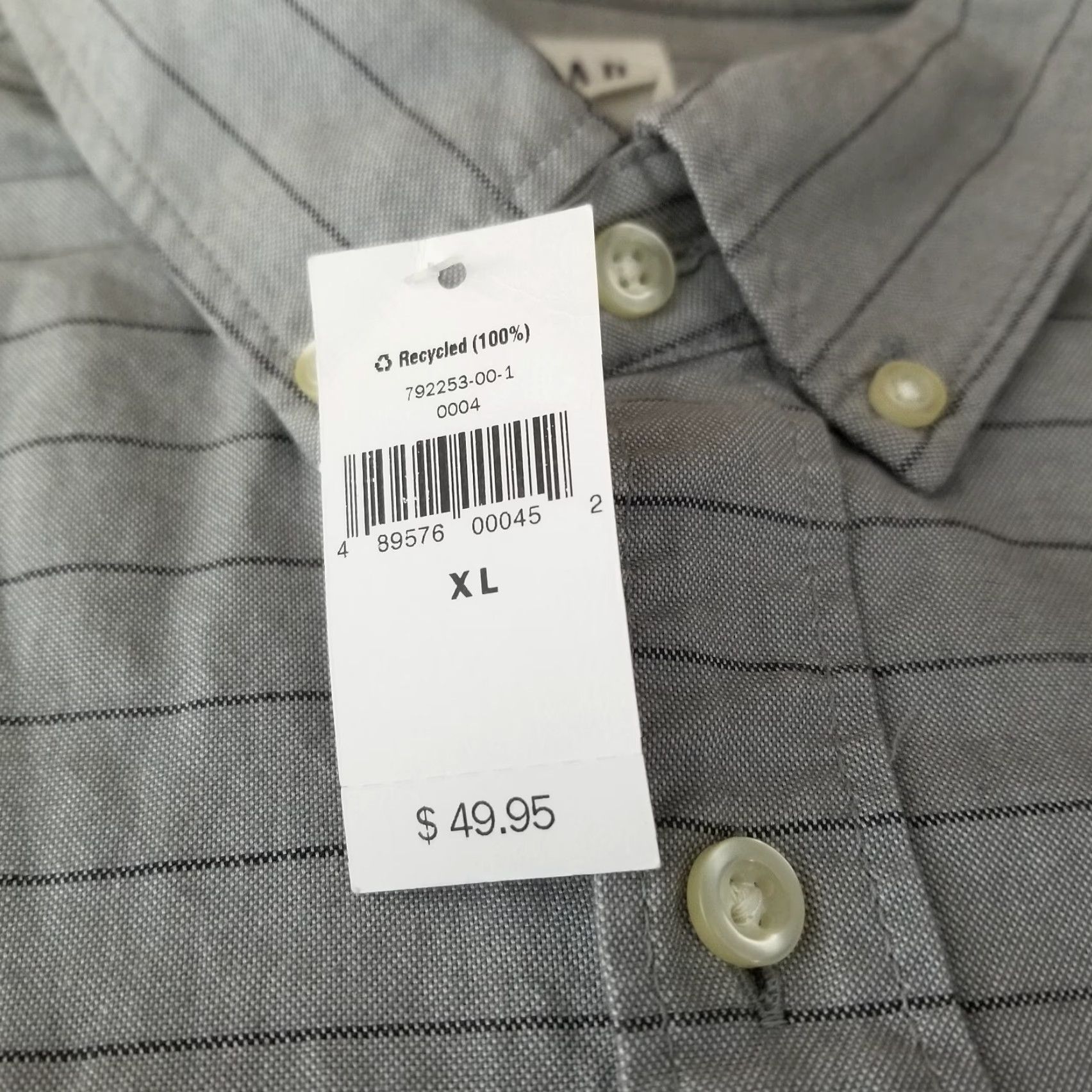 Gap GAP Shirt Mens XL Gray Cotton Knit Button-Up Long Sleeve Casual Size US XL / EU 56 / 4 - 3 Thumbnail