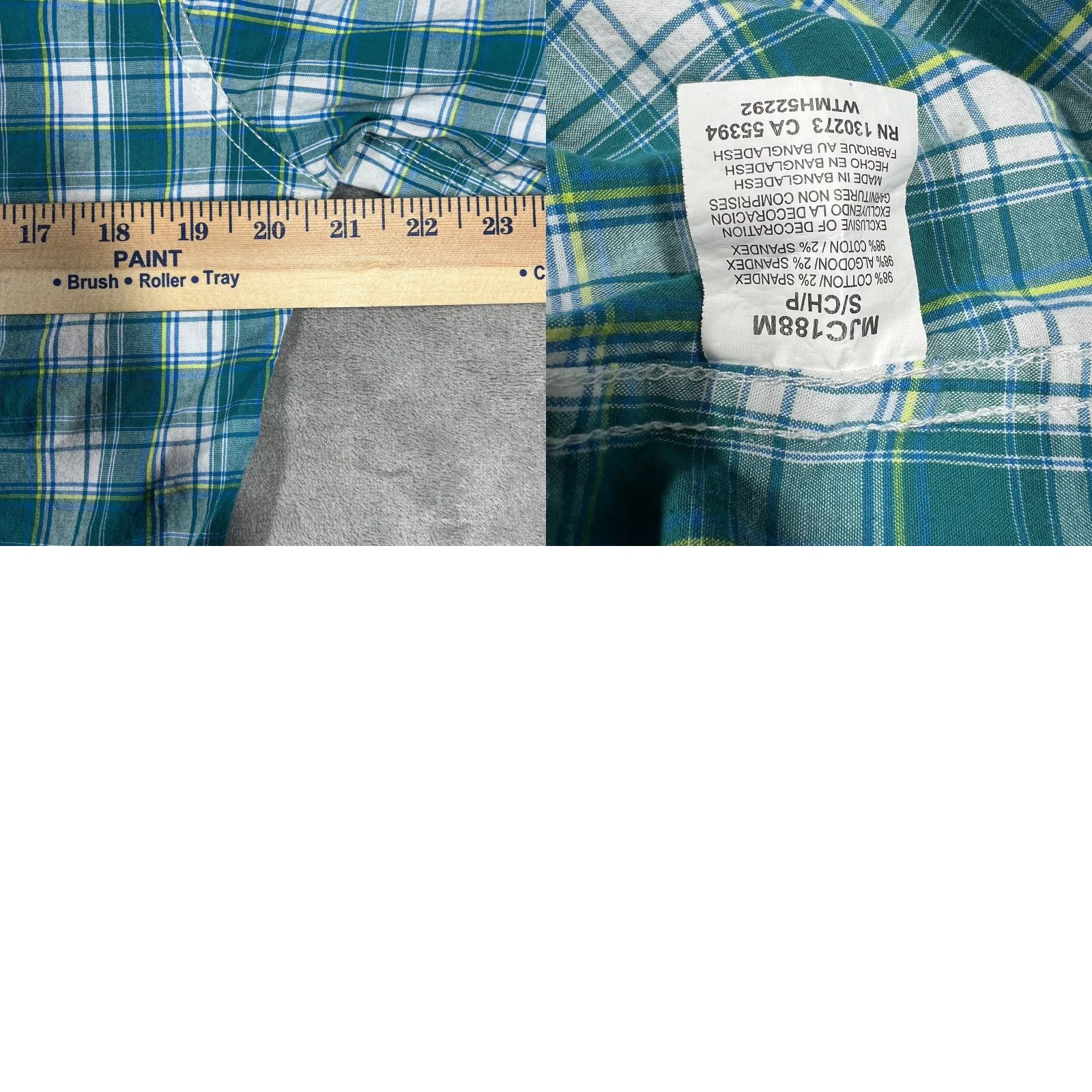 Wrangler Wrangler 20X Men's Small Pearl Snap Western Button-Up Shirt Teal Blue Plaid Size US S / EU 44-46 / 1 - 9 Thumbnail