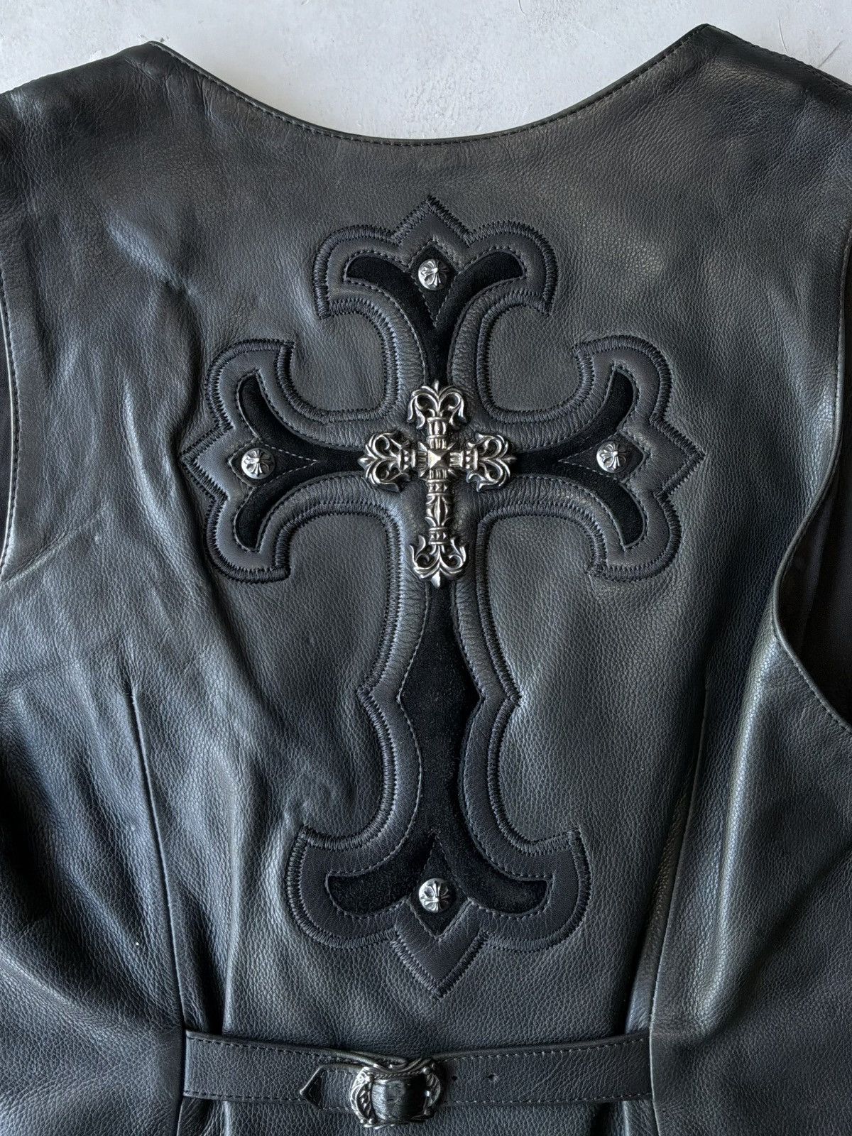 Chrome Hearts 90s Chrome Hearts - Filigree Cross Leather Vest Size US S / EU 44-46 / 1 - 3 Thumbnail