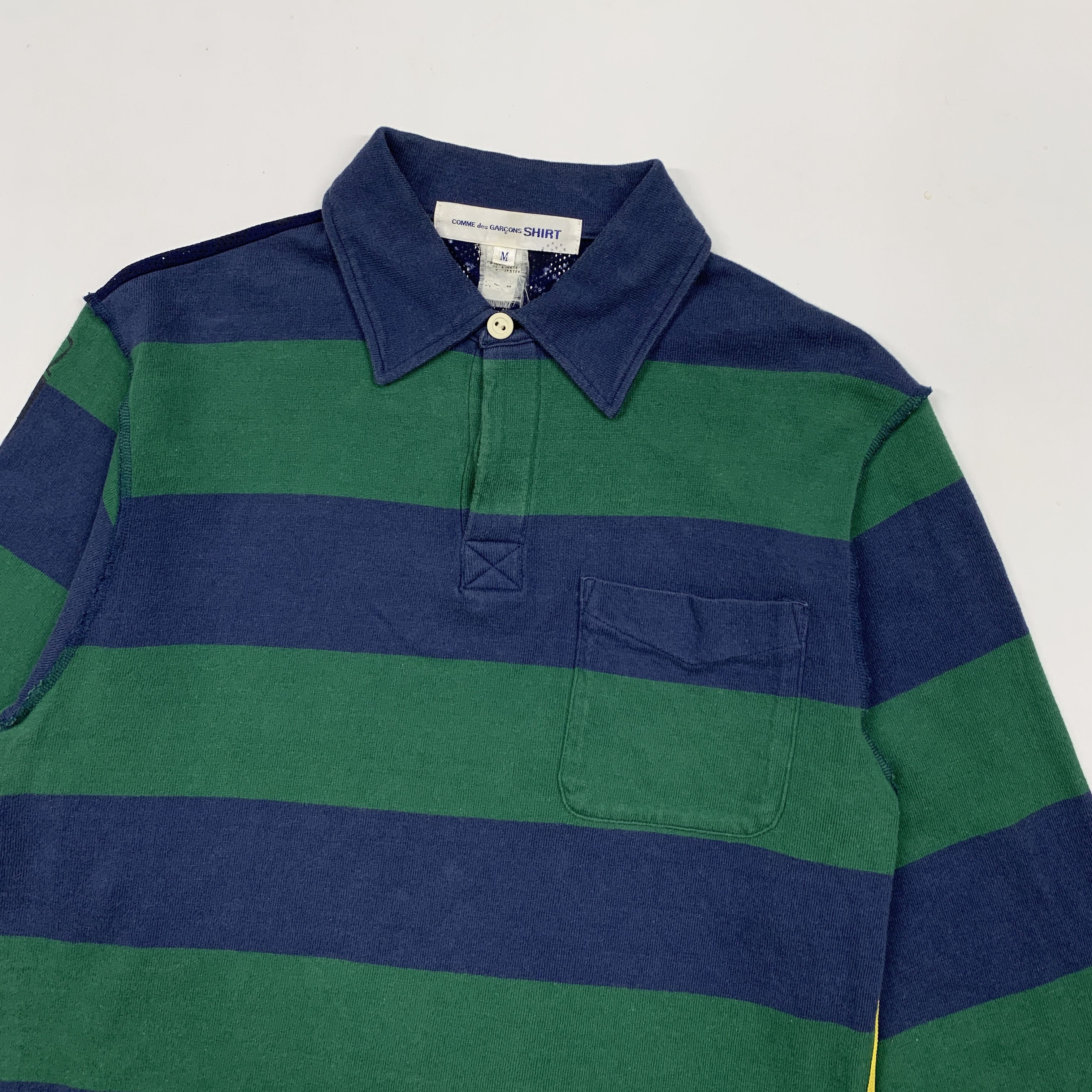Comme des Garcons 00s Hybrid Rugby Polo Shirt / Mesh Jersey Size US M / EU 48-50 / 2 - 8 Thumbnail