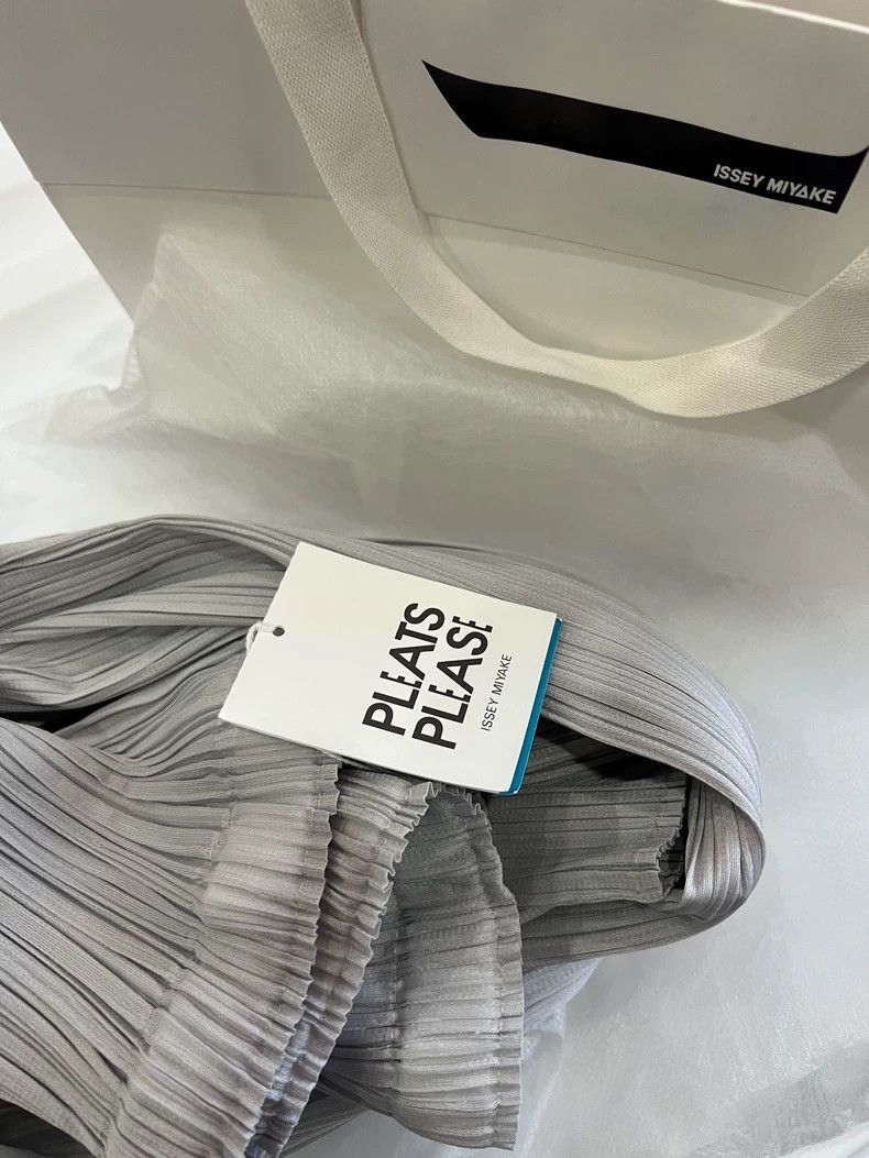 Issey Miyake Issey Miyake size:3 Light grey pleated trousers Size 22" - 1 Thumbnail