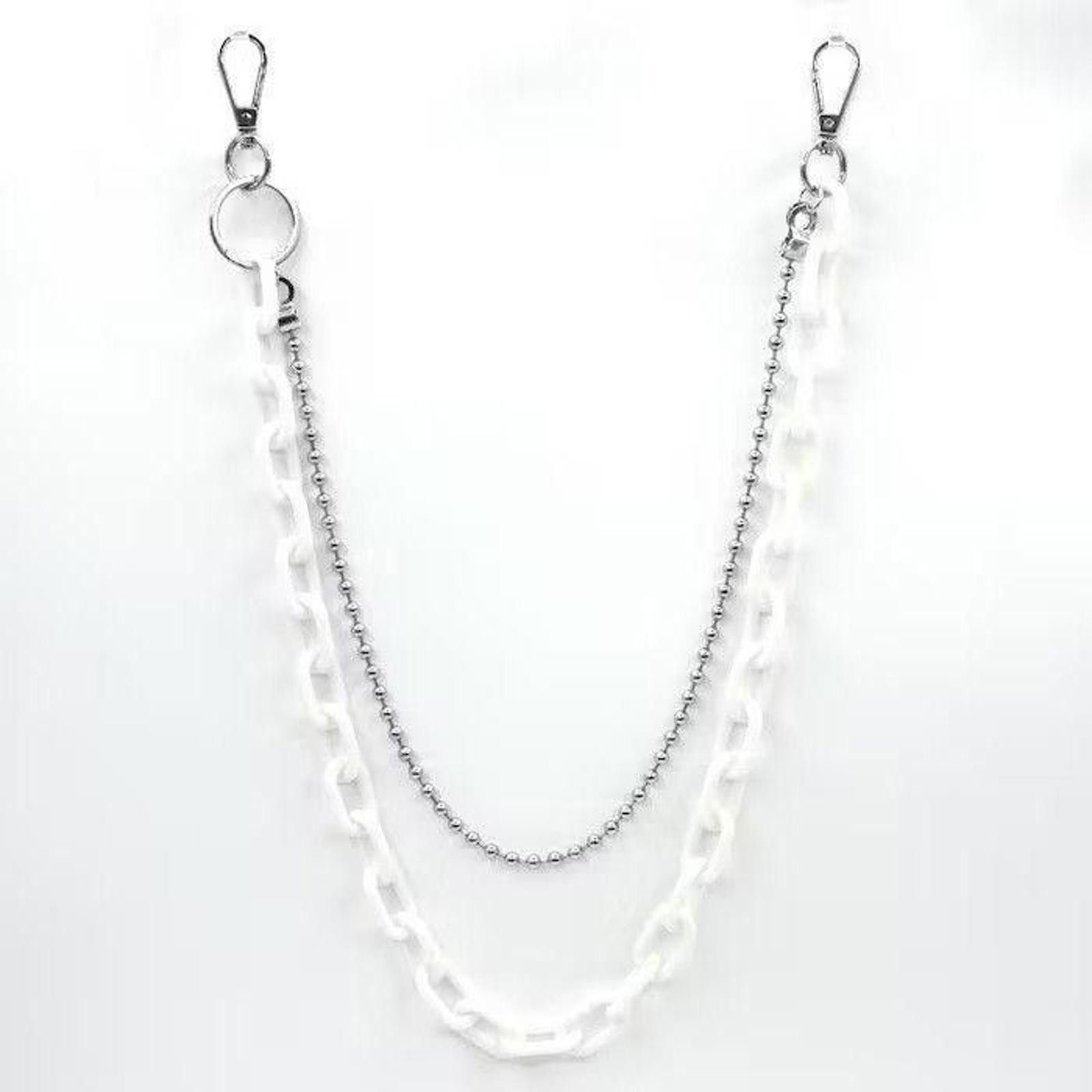 Jewelry White Chunky Acrylic Wallet Chain Size ONE SIZE - 2 Thumbnail