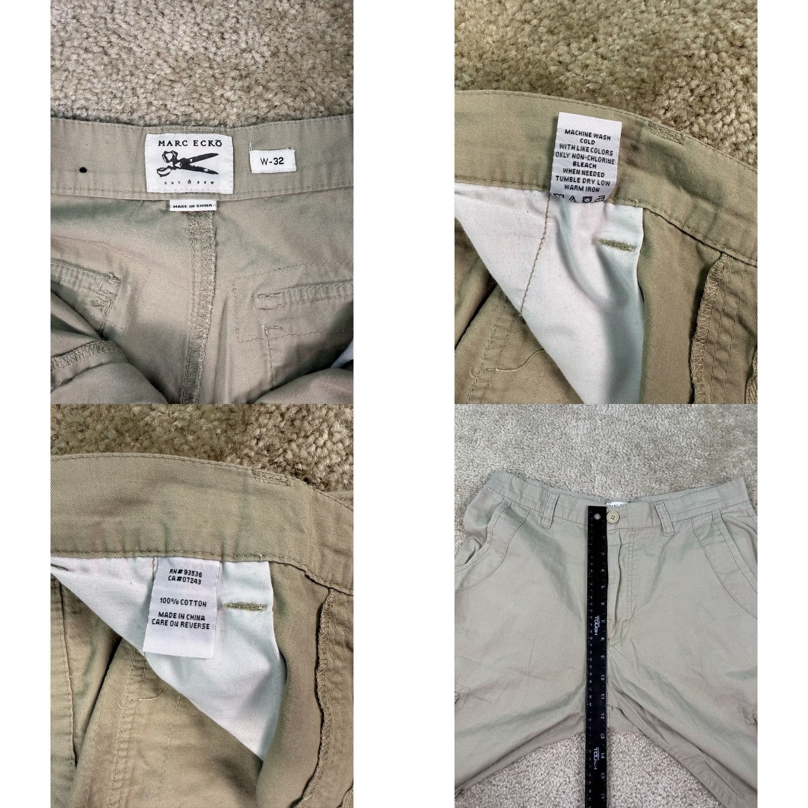 Marcs Marc Ecko Cargo Shorts Mens Beige Size 32 Outdoors Streetwear Size US 32 / EU 48 - 8 Thumbnail