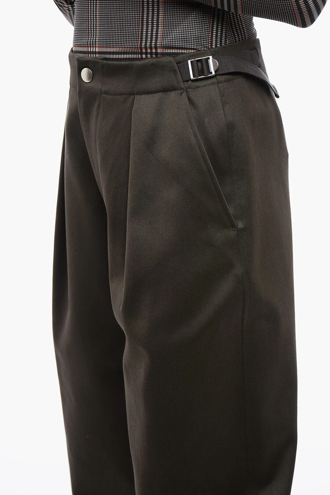 Burberry og1mm0426 Balloon-Fit Two-Pleat Pant in Military Green Size 28" / US 6 / IT 42 - 3 Thumbnail