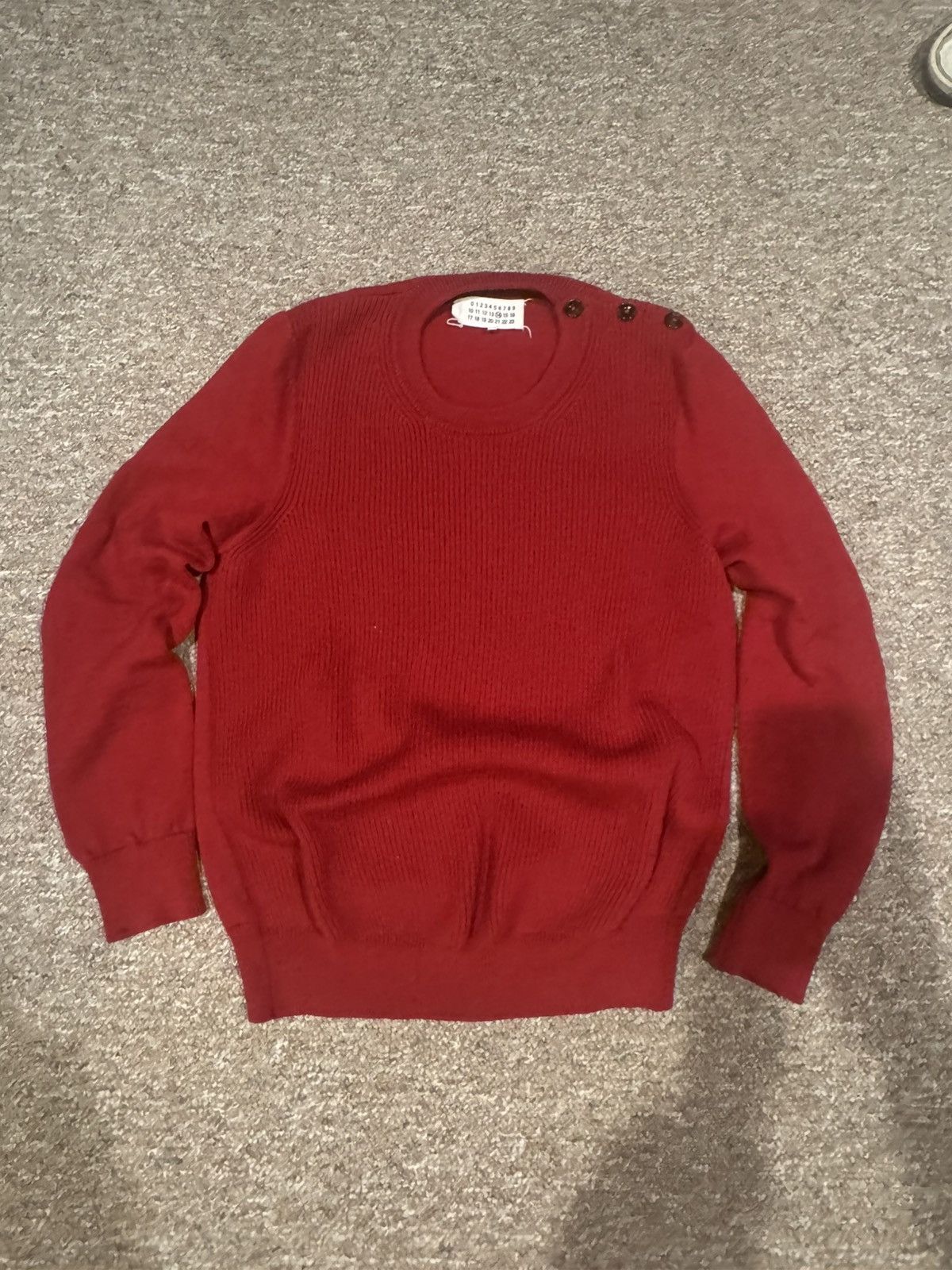 Maison Margiela Mason Margiela Red Wool Sweater Size US M / EU 48-50 / 2 - 1 Thumbnail
