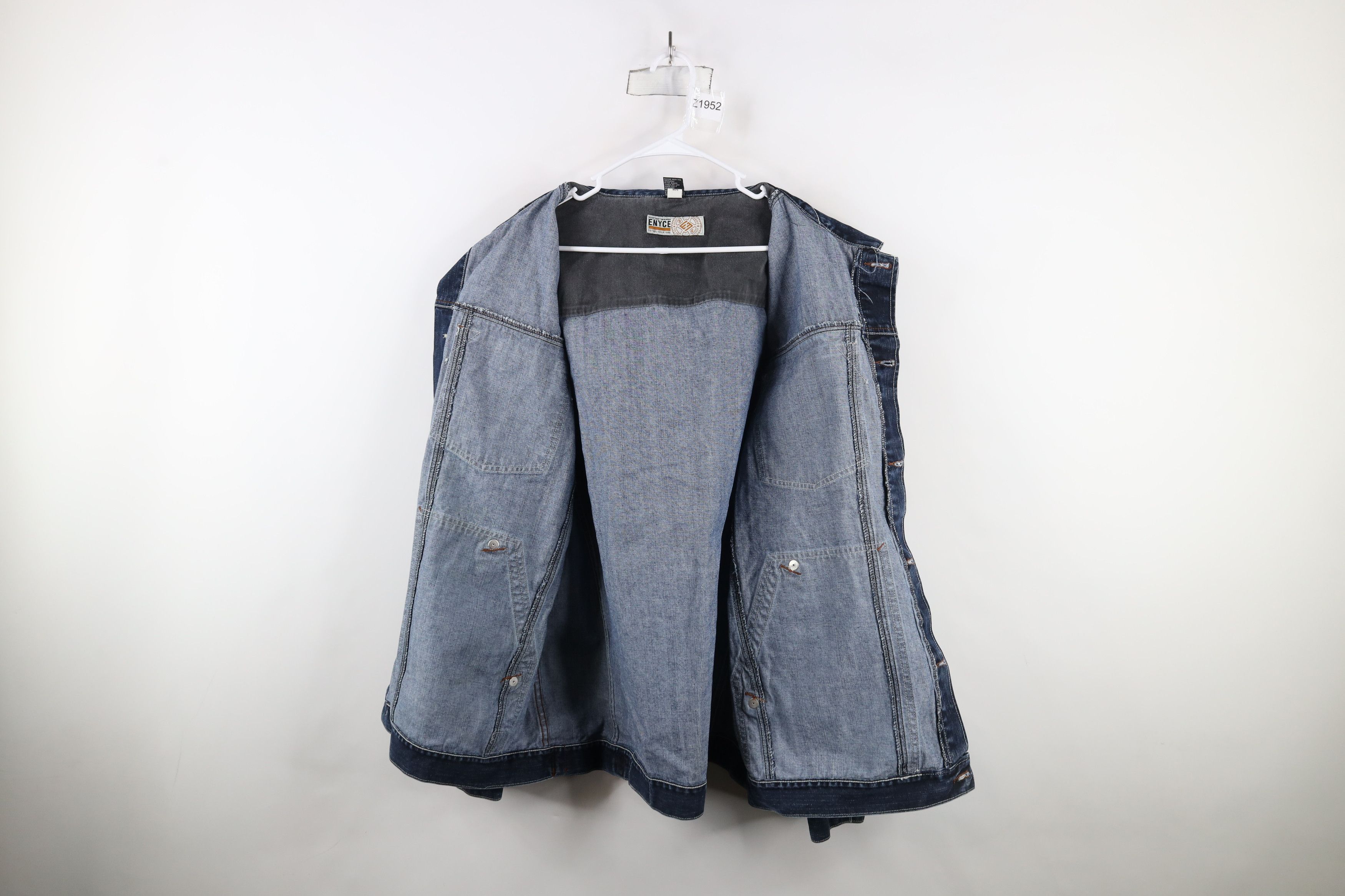 Vintage Vintage 90s Y2K Enyce Hip Hop Denim Jean Trucker Jacket Blue Size US XXL / EU 58 / 5 - 13 Thumbnail