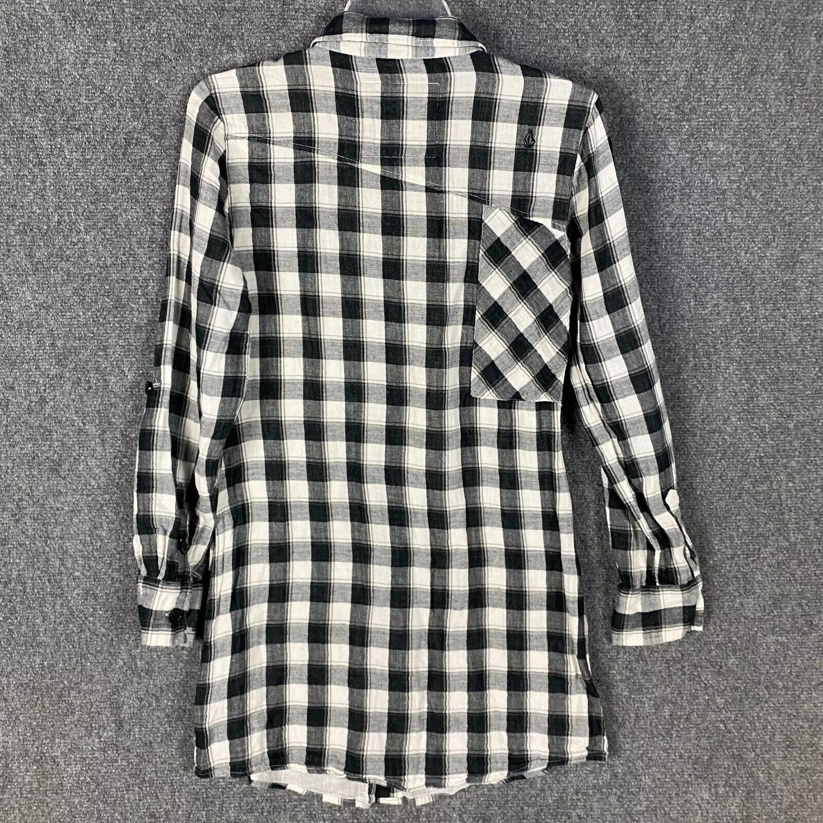 Volcom Volcom Button Up Top Women's Small Long Sleeve Checkers Size S / US 4 / IT 40 - 10 Thumbnail
