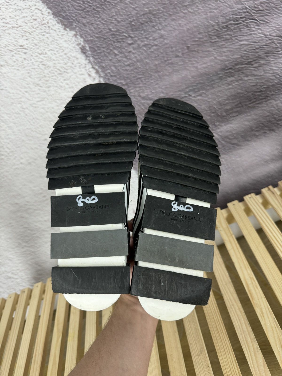 Dolce & Gabbana Dolce & Gabbana white/black big logo sneakers luxury Size US 9 / IT 39 - 10 Thumbnail