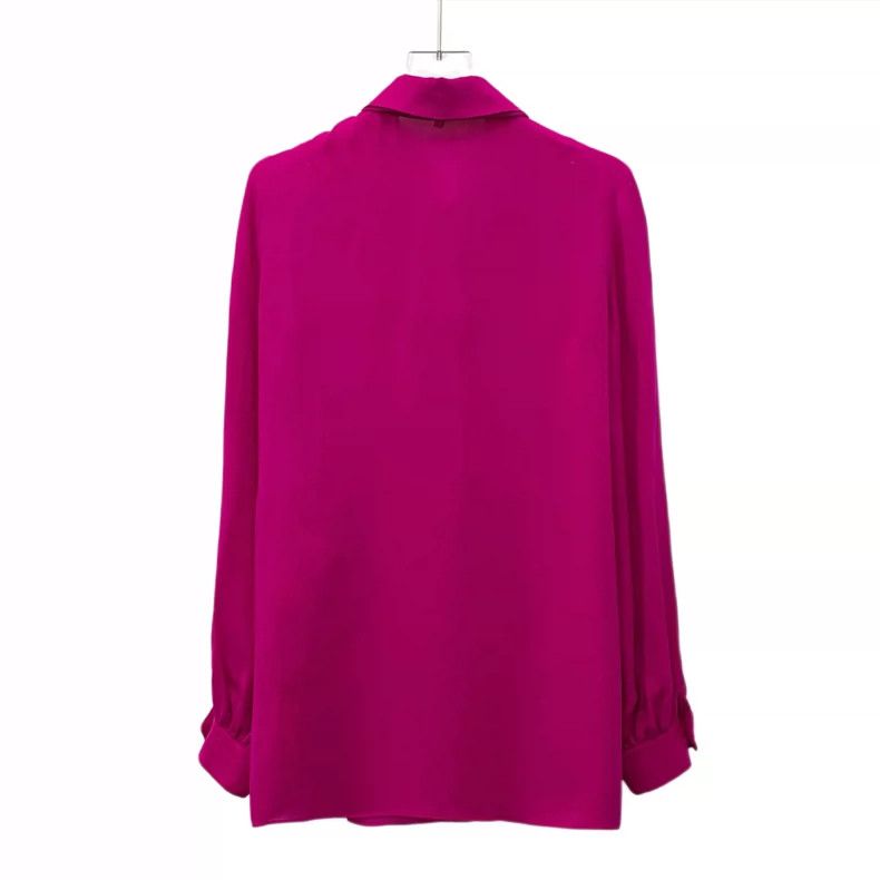 Gucci Gucci Purple tie bow mulberry silk lapel long-sleeved shirt Size S / US 4 / IT 40 - 2 Thumbnail