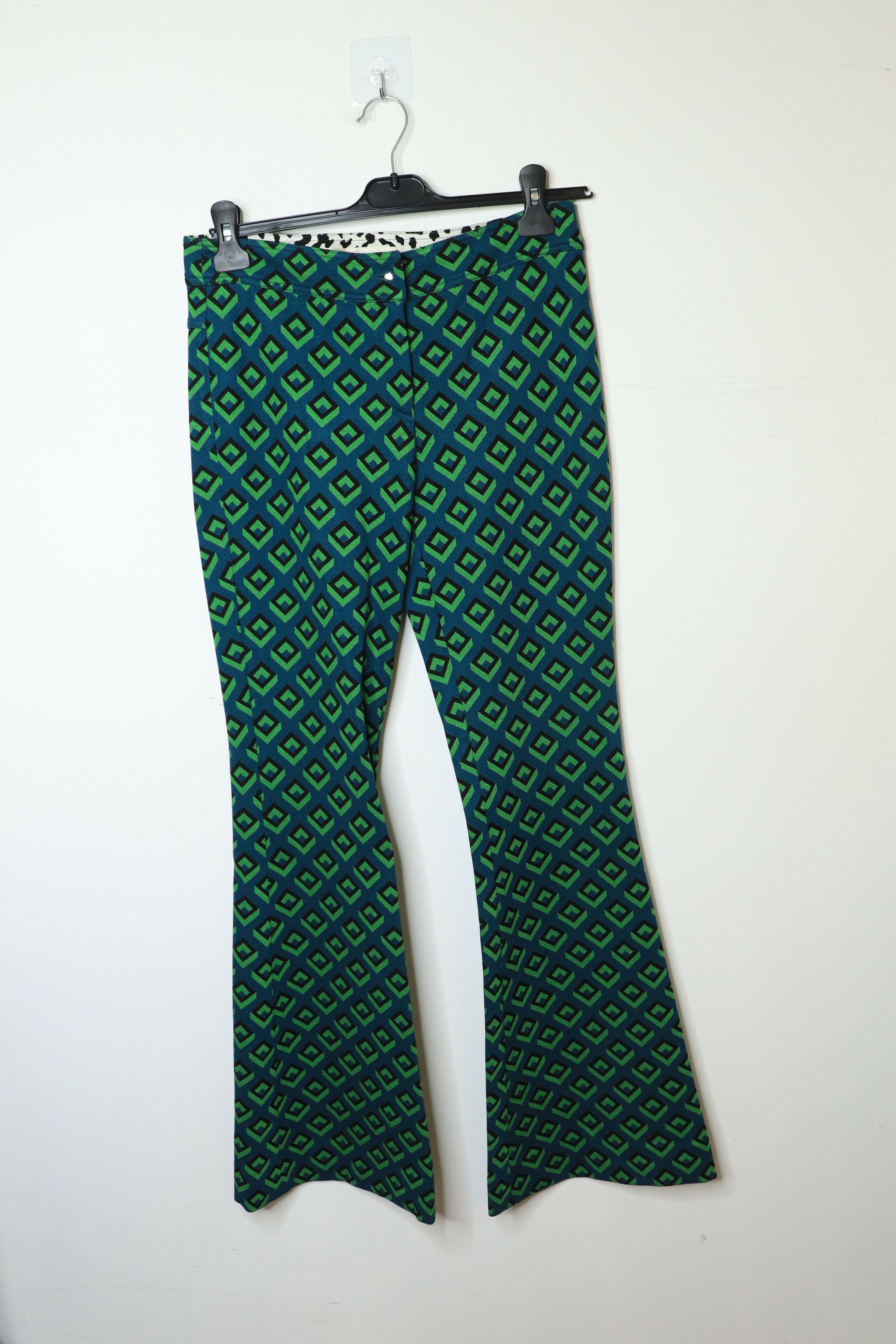 Diane von Furstenberg Green geometric patterned trousers - UK 8 Size 27" / US 4 / IT 40 - 1 Thumbnail