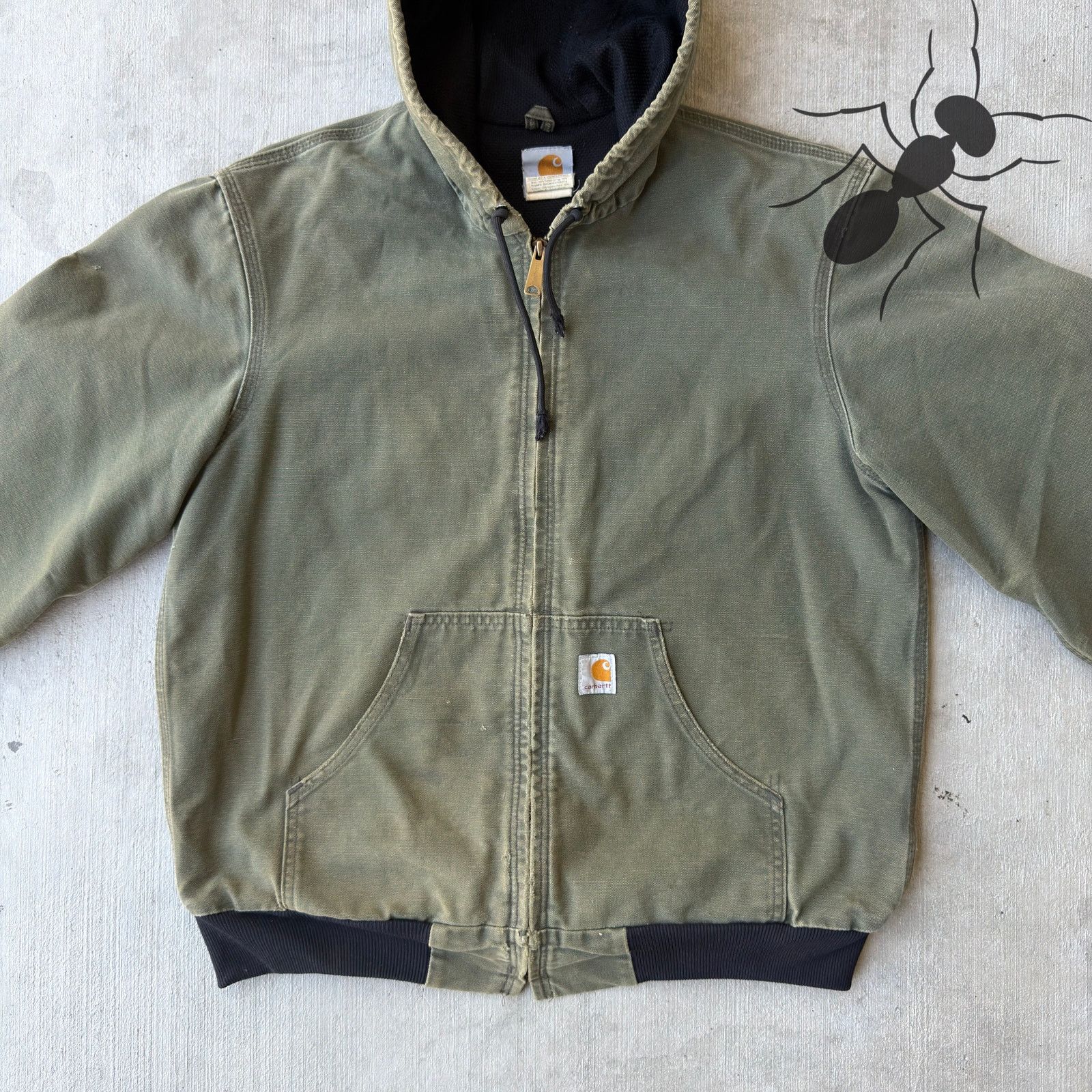 Carhartt × Vintage Carhartt J131 GRN green hooded work wear jacket Size US M / EU 48-50 / 2 - 3 Thumbnail
