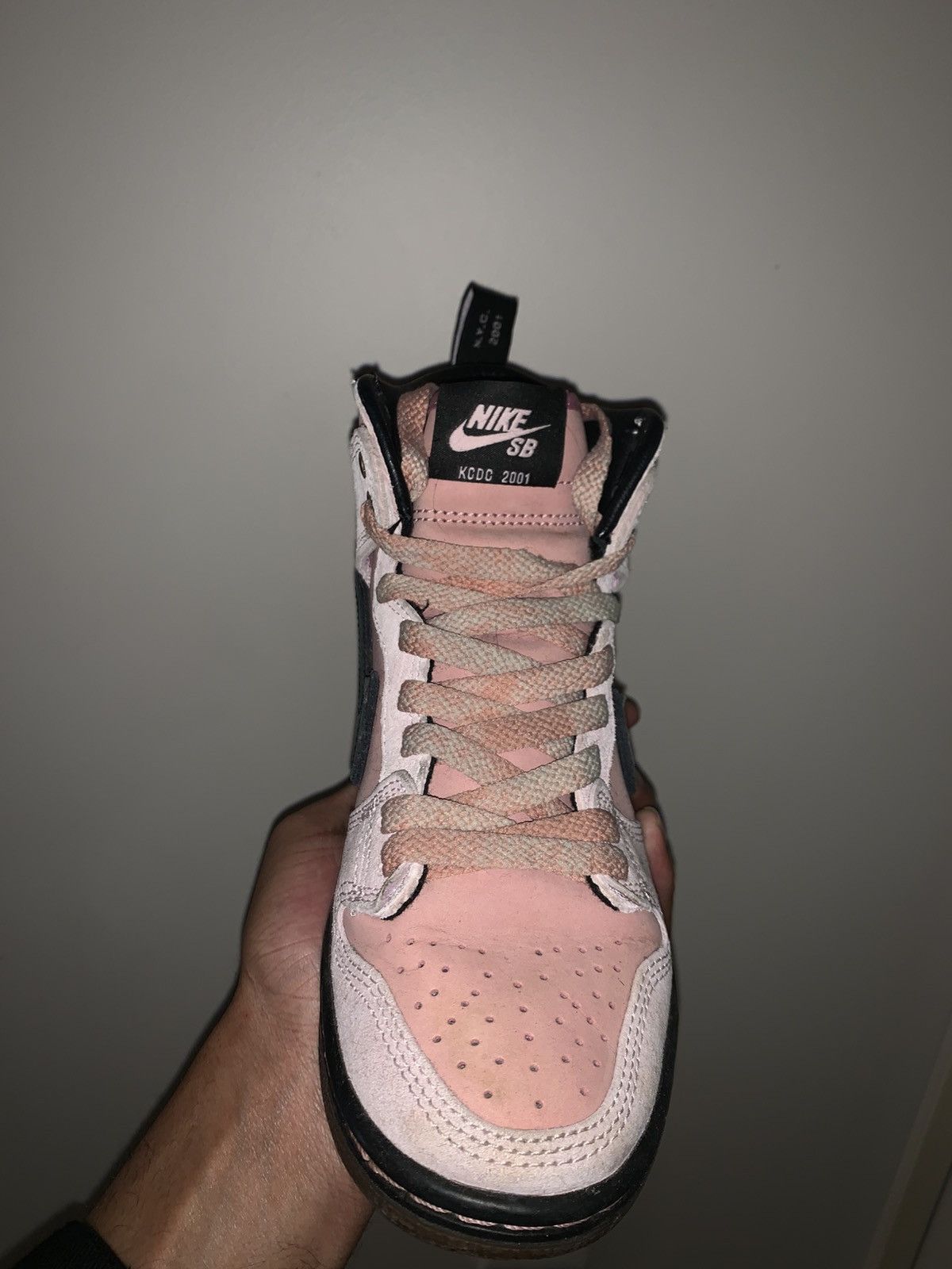Nike KCDC Brooklyn Skateshop Nike SB Dunk High Pink Black (Men's) Size US 6 / IT 36 - 5 Thumbnail
