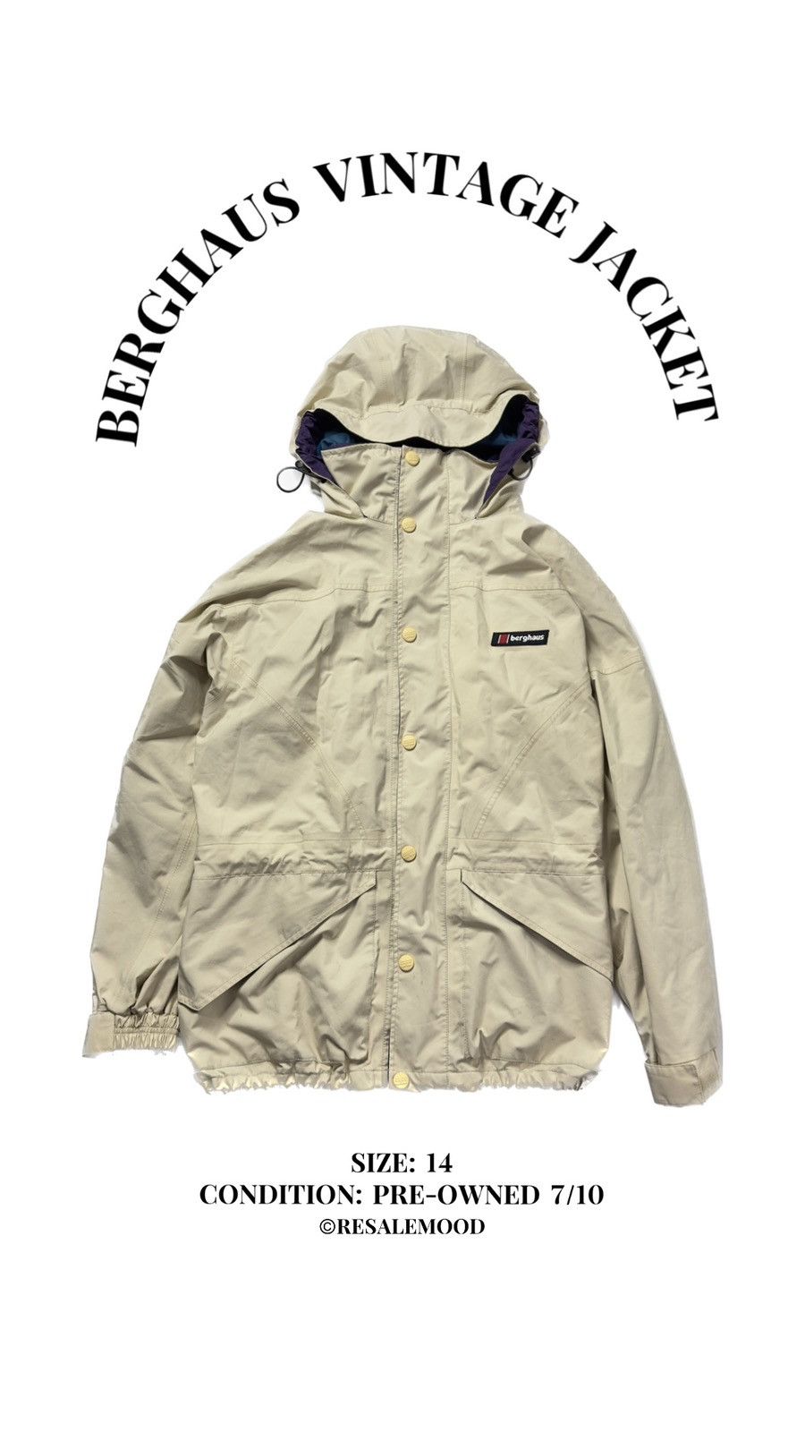 image of Berghaus Vintage Jacket Gore-Tex in Beige, Men's (Size Large)