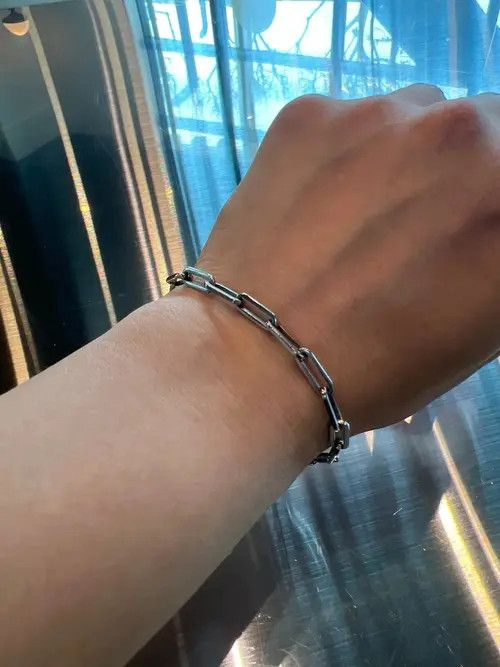 VIBE 5mm Silver Rectangle Chain bracelet Size ONE SIZE - 5 Thumbnail