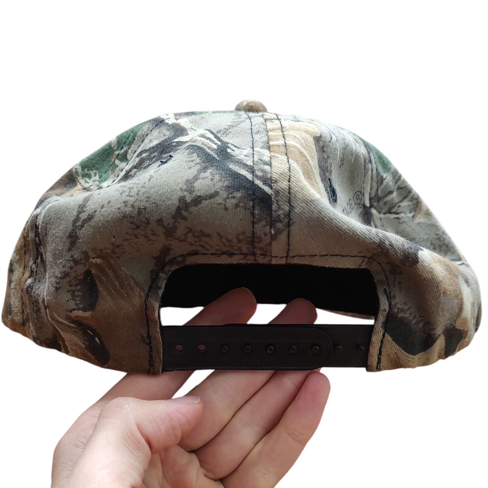 Vintage VINTAGE youngan hat Snapback Hat Adult One Size Camouflage Cotton Canvas 90s 80s Hunting Leaf Power Misprint Black Size ONE SIZE - 3 Thumbnail