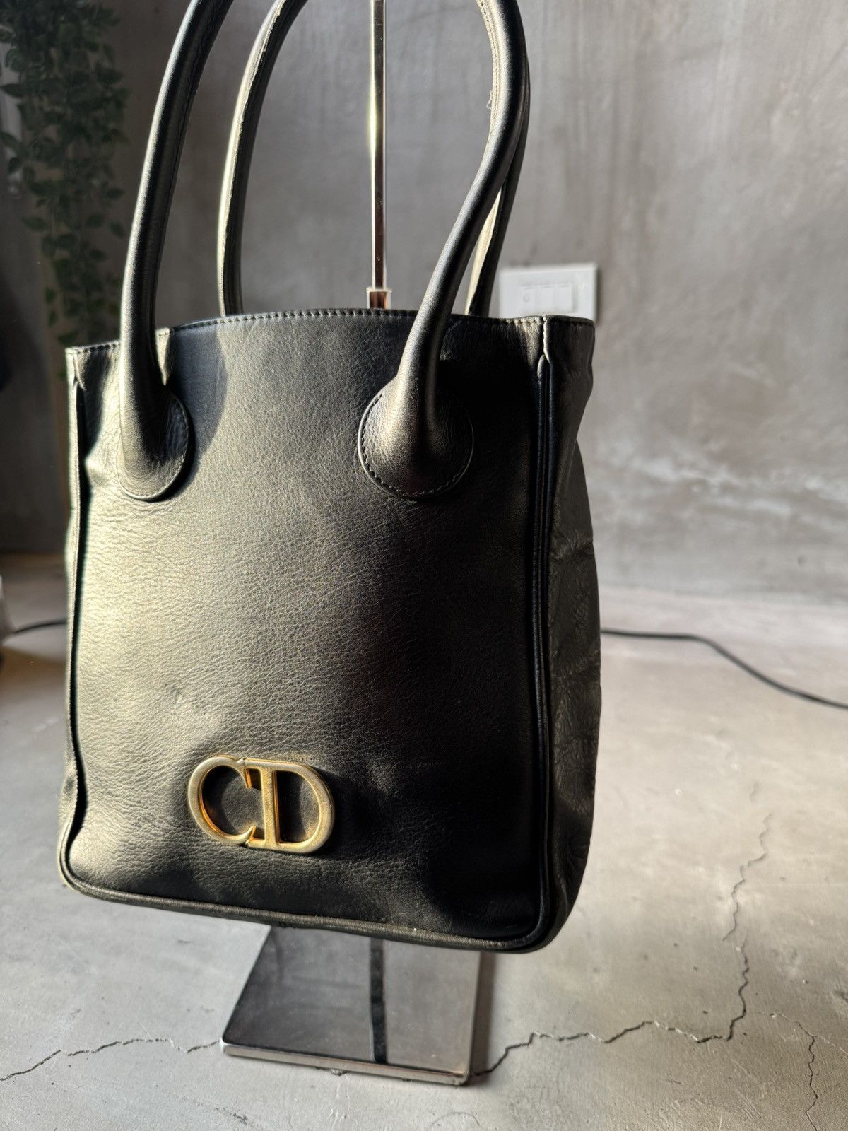 Dior × Vintage Christian Dior handbag, black CD leather, vintage, Size ONE SIZE - 3 Thumbnail