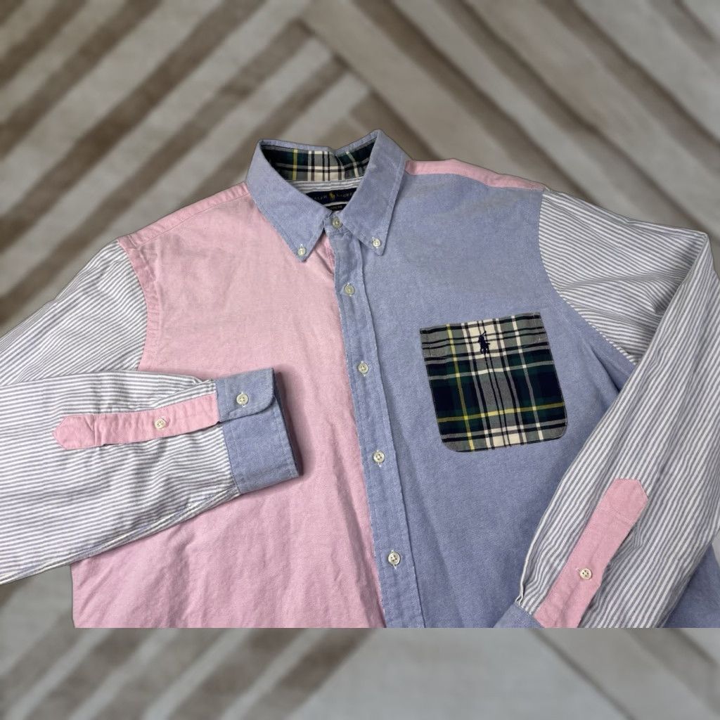 Polo Ralph Lauren Polo Ralph Lauren Dress Shirt XL Multi-Color Plaid Striped Button-Down Collar Pocket Men Size 46R - 1 Thumbnail