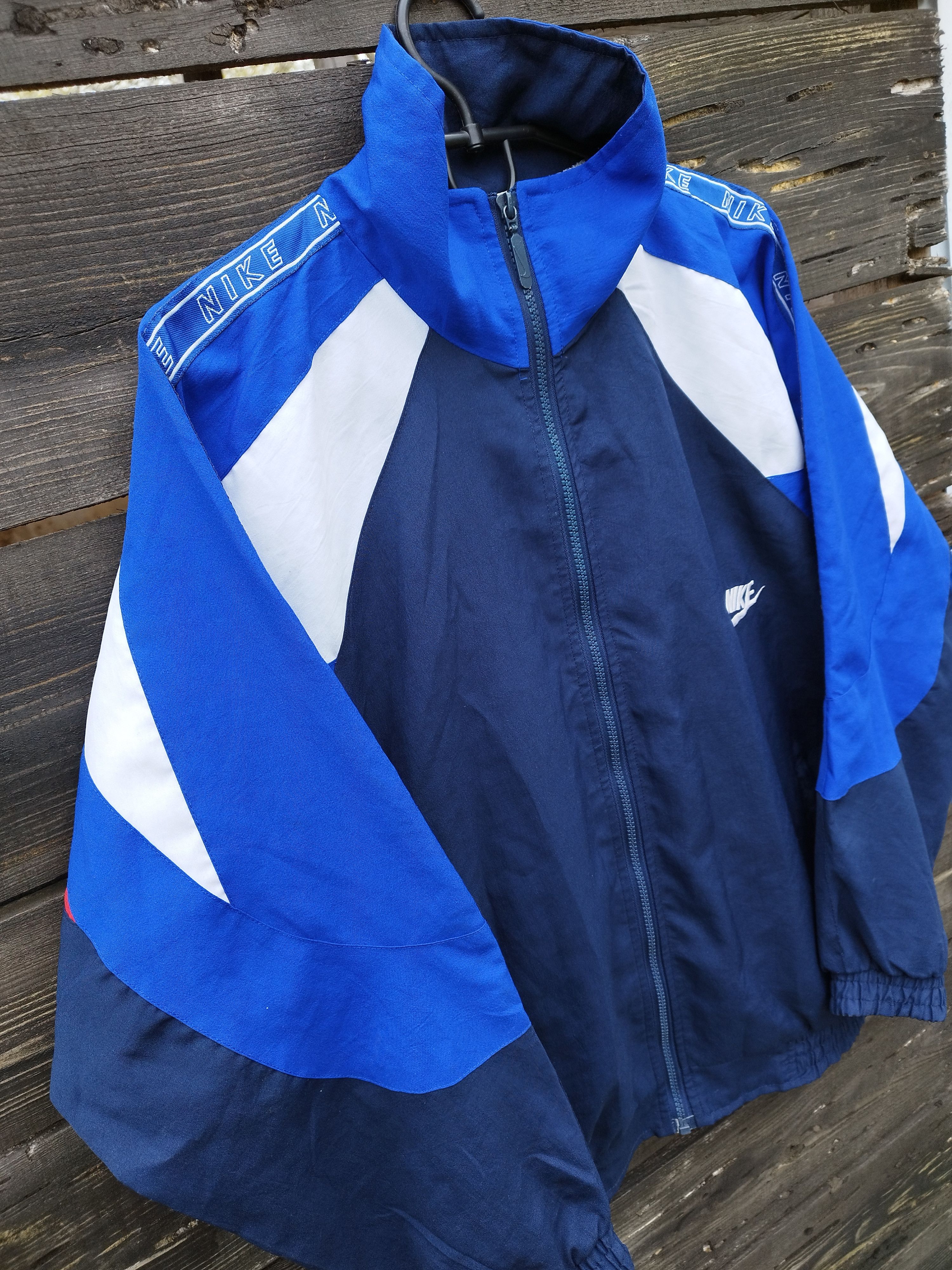 Nike Vintage Nike Big Swoosh Windbreaker Made in USA Jacket 90s Size US M / EU 48-50 / 2 - 8 Thumbnail