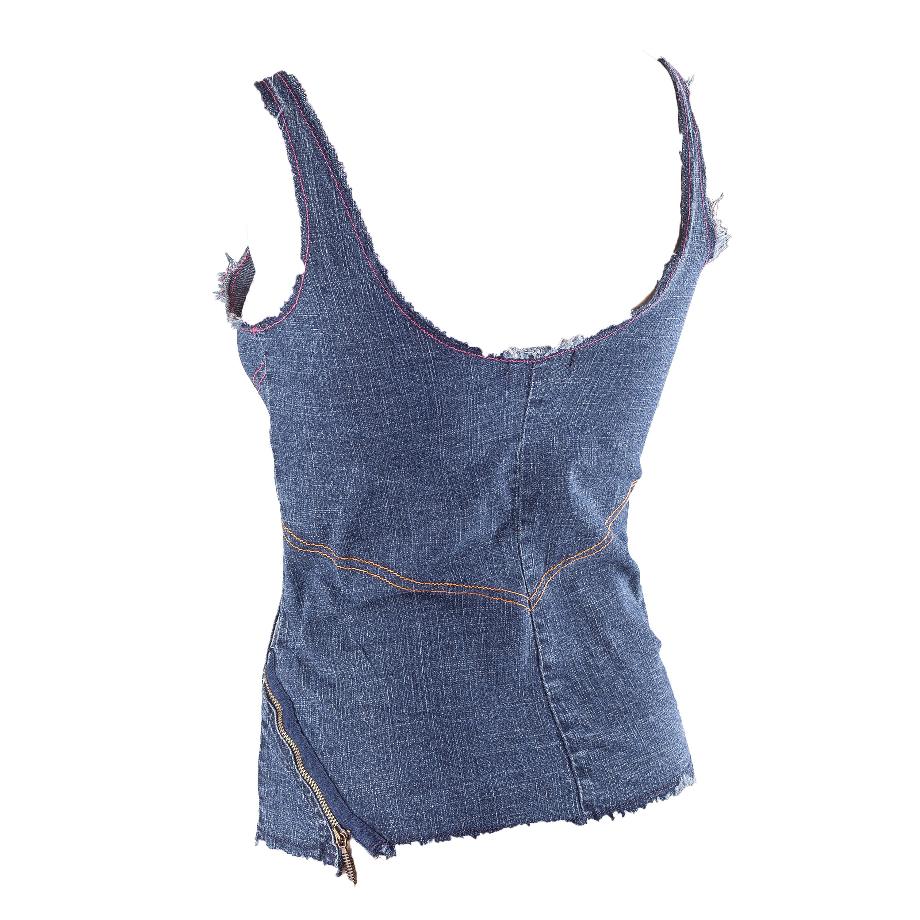 Diesel Diesel Vintage Denim Stitching Corset Bustier Top (XL) Size XL / US 12-14 / IT 48-50 - 3 Thumbnail