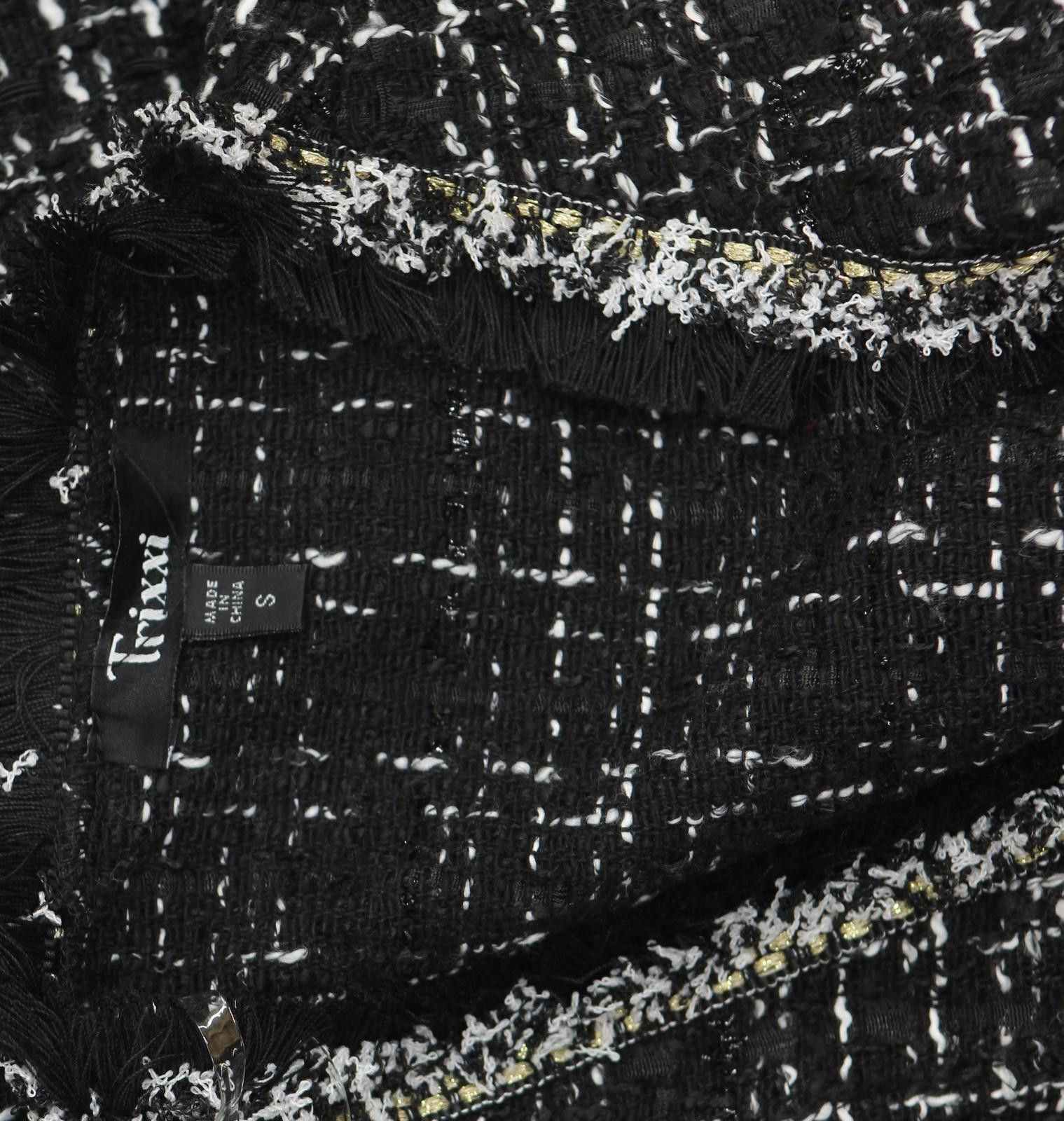 Other Nwt Trixxi Boucle Faux Pocket Tweed Dress Black / White S Size S / US 4 / IT 40 - 4 Thumbnail