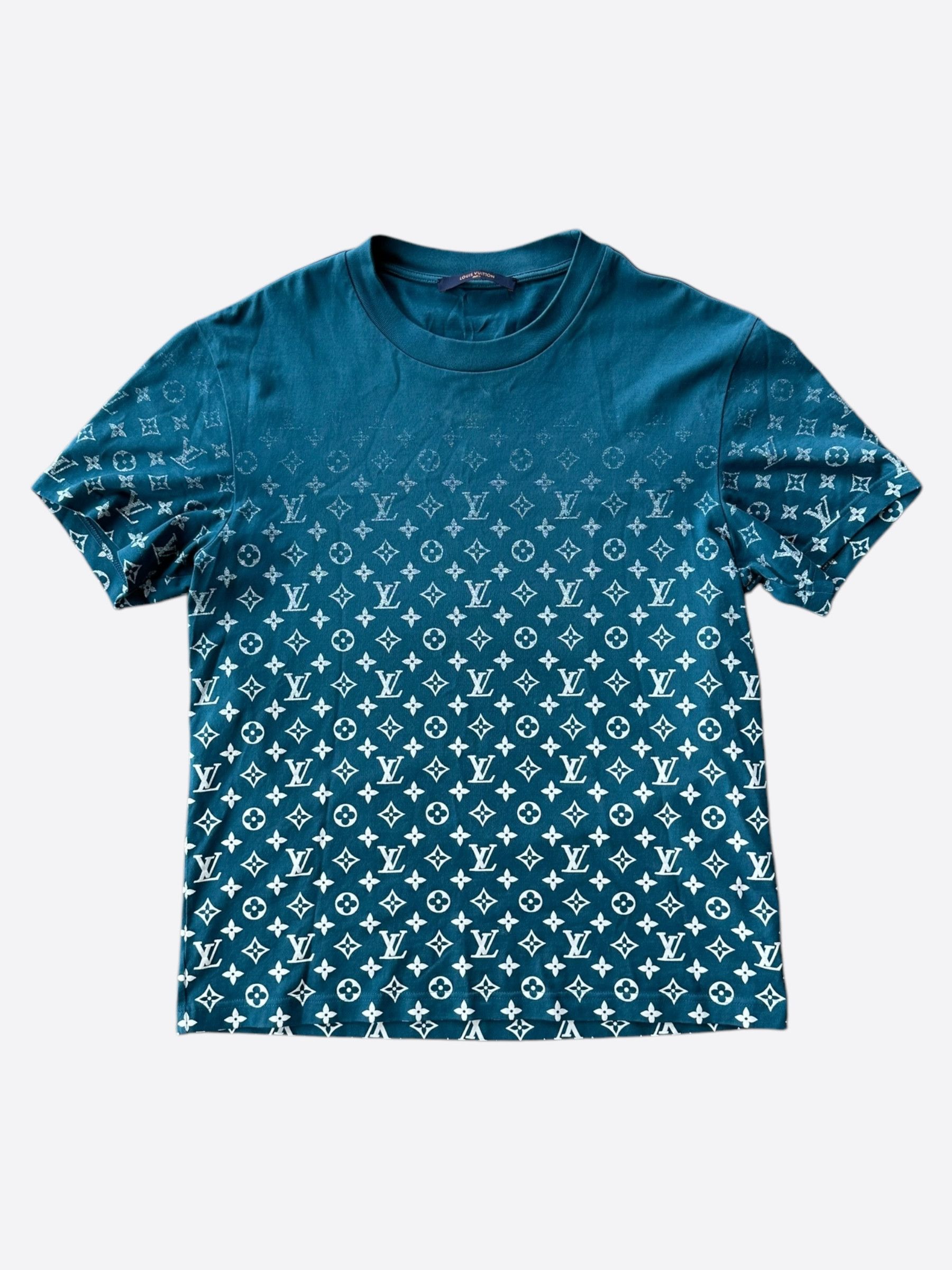 Louis Vuitton Louis Vuitton Blue & White Monogram Gradient T-Shirt Size US S / EU 44-46 / 1 - 1 Thumbnail