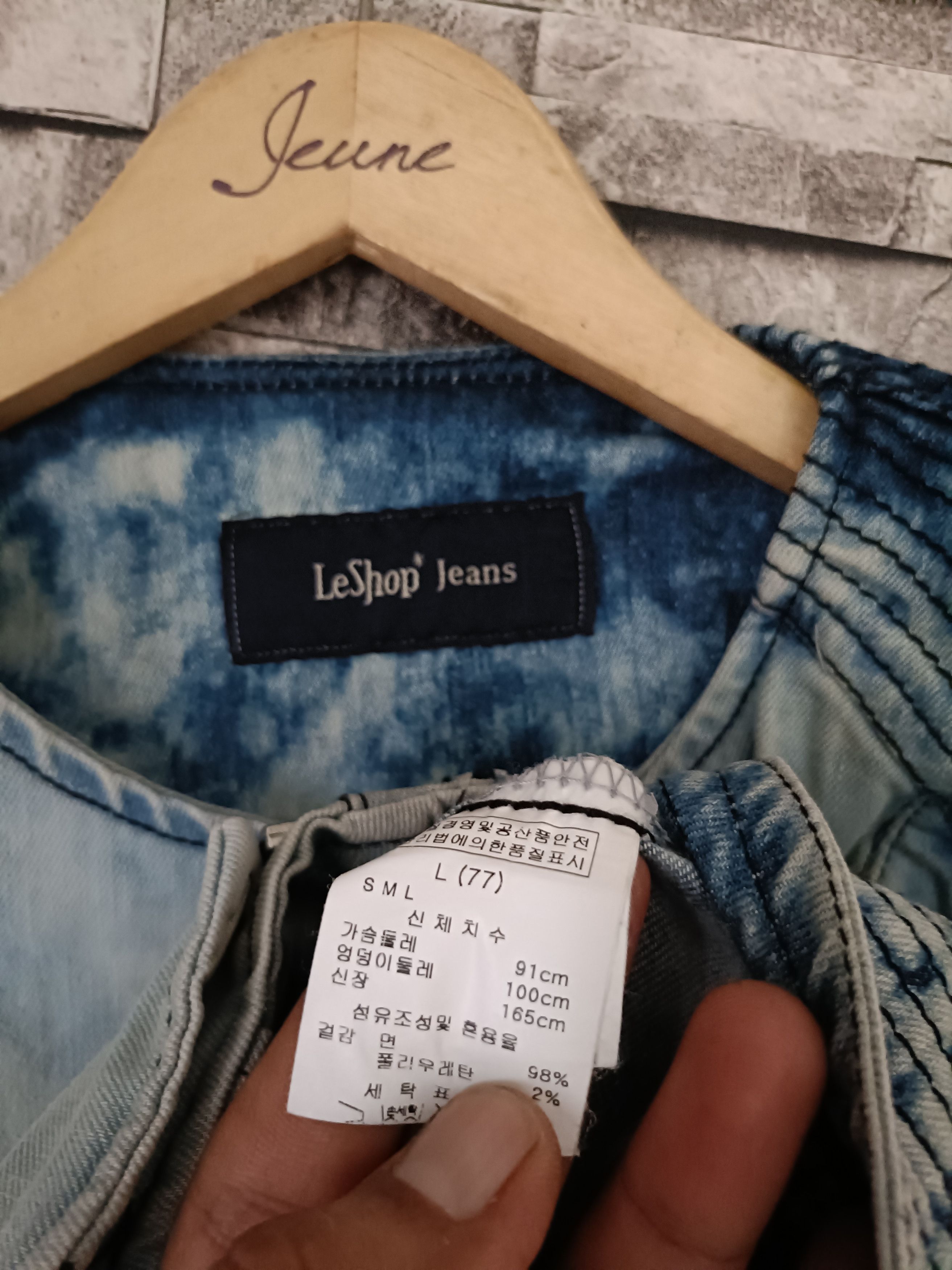 Japanese Brand Le shop crop top biker denim jacket Size L / US 10 / IT 46 - 4 Thumbnail