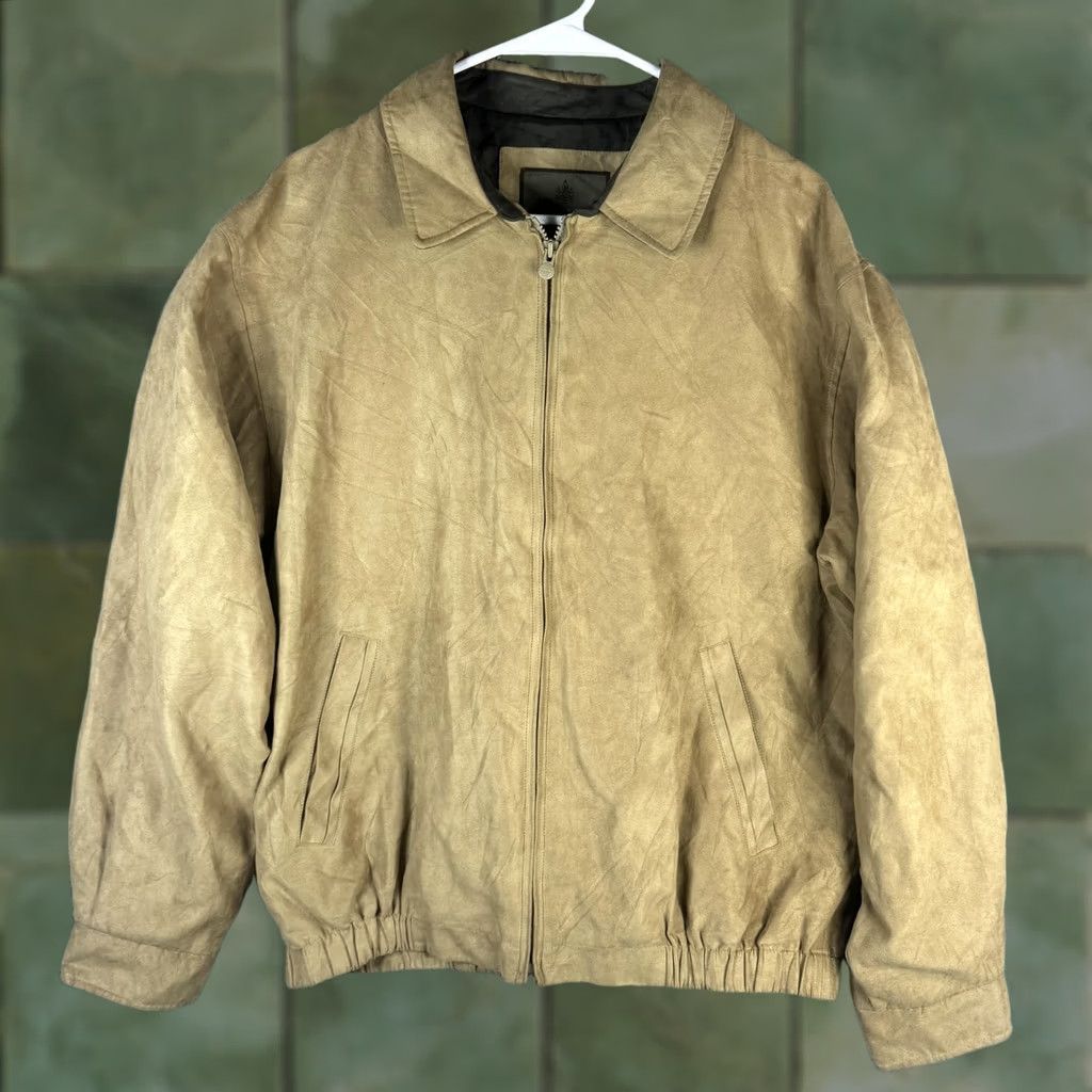 Vintage Rainforest Jacket Mens Large Beige Microfiber Bomber Full Zip Lined Casual Size US L / EU 52-54 / 3 - 1 Thumbnail