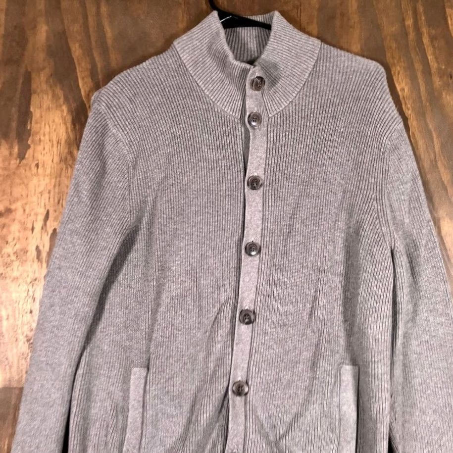 Banana Republic Banana Republic Mens Sweater Cardigan Brown Mock Neck Button Down Large Knit Size US L / EU 52-54 / 3 - 2 Thumbnail