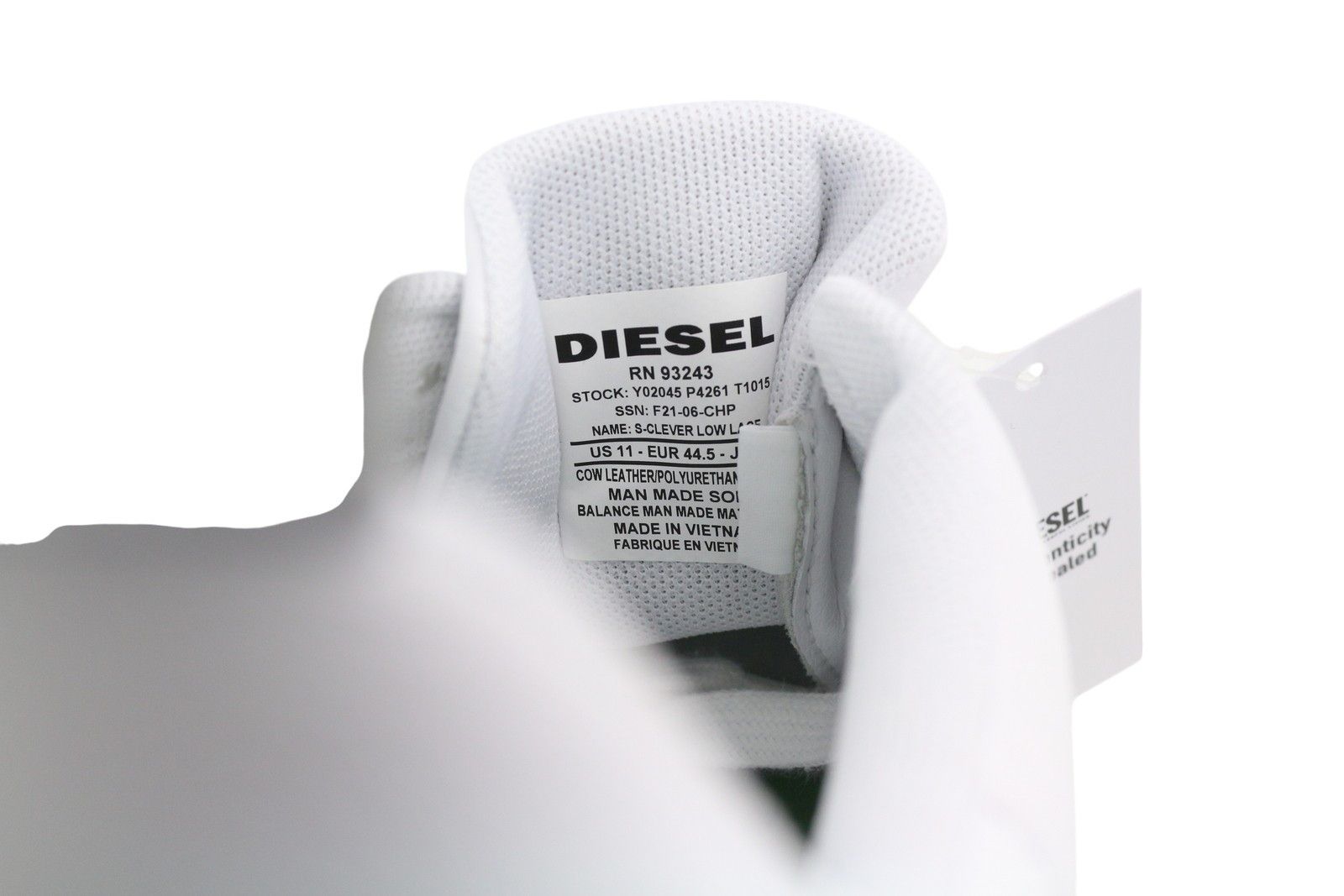 Diesel S-CLEVER LOW LACE EU44.5 White Leather Light 41516 Size US 11.5 / EU 44-45 - 9 Thumbnail