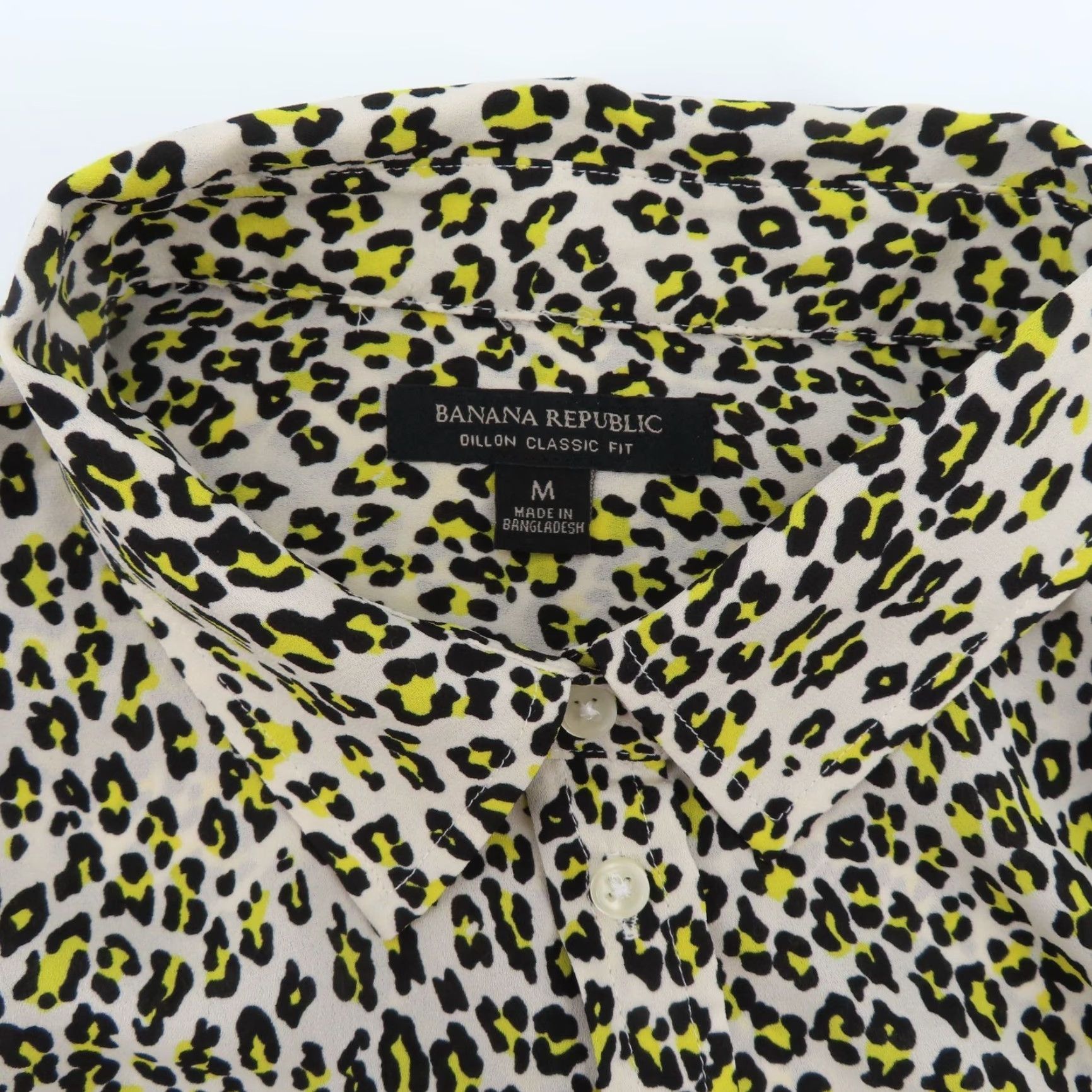 Banana Republic Banana Republic Blouse Womens M Dillon Classic Fit Button Front Collared Long Sleeve Yellow Animal Print Size M / US 6-8 / IT 42-44 - 7 Thumbnail