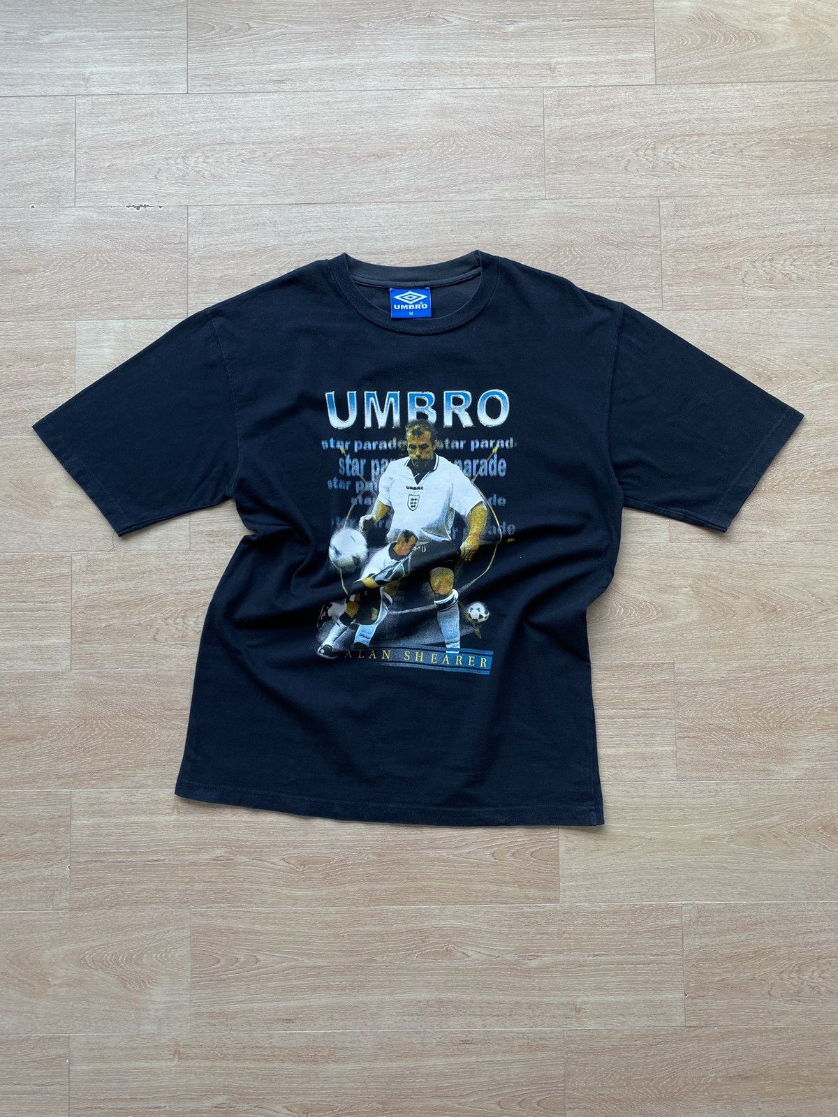 Umbro Faded Black 90’s Umbro England Alan Shearer No.9 Tee🏴󠁧󠁢󠁥󠁮󠁧󠁿✨ Size US M / EU 48-50 / 2 - 1 Thumbnail