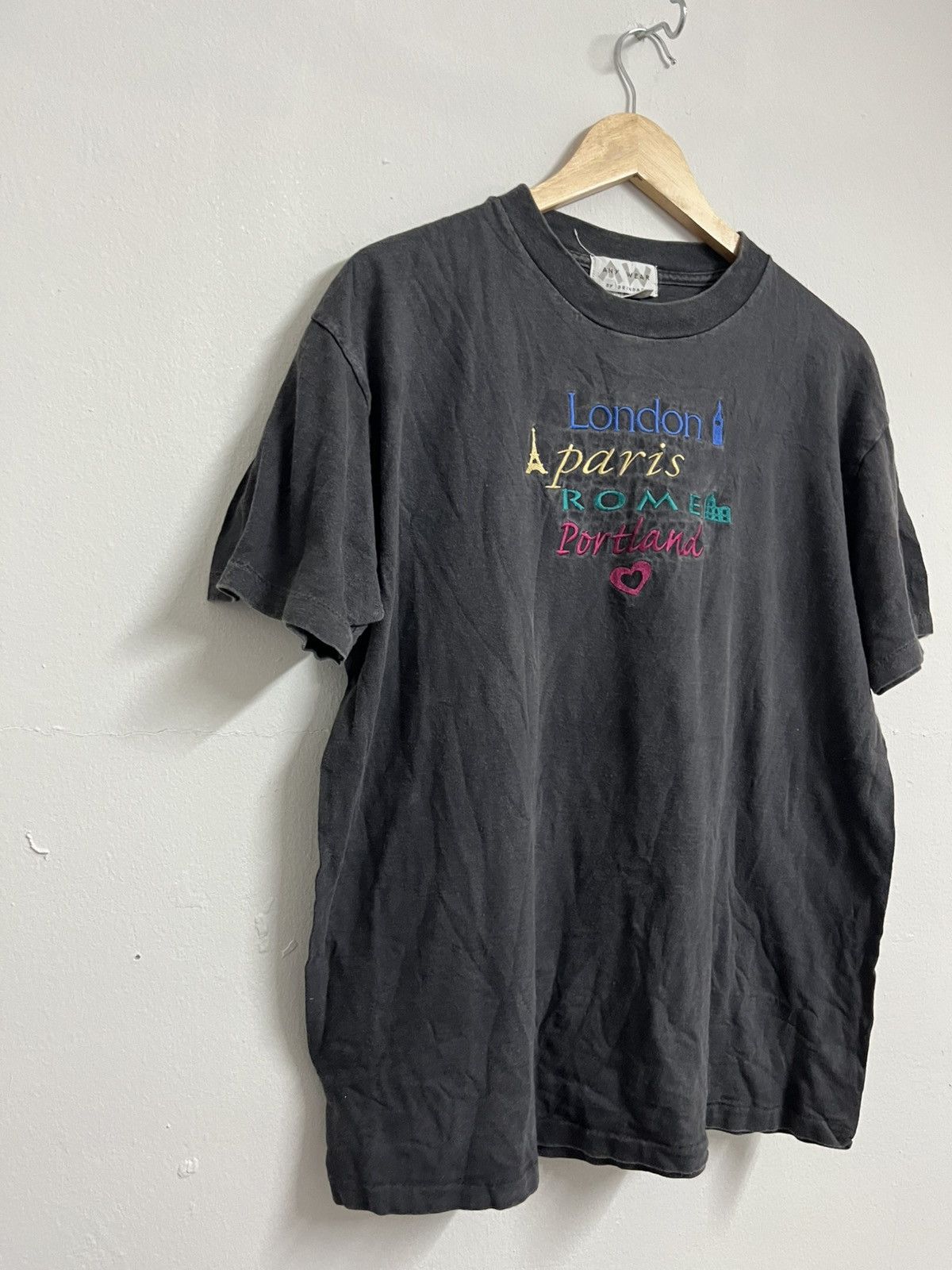 Vintage 💥Sunfaded Travel Portland Paris London Embroidered Size US L / EU 52-54 / 3 - 3 Thumbnail