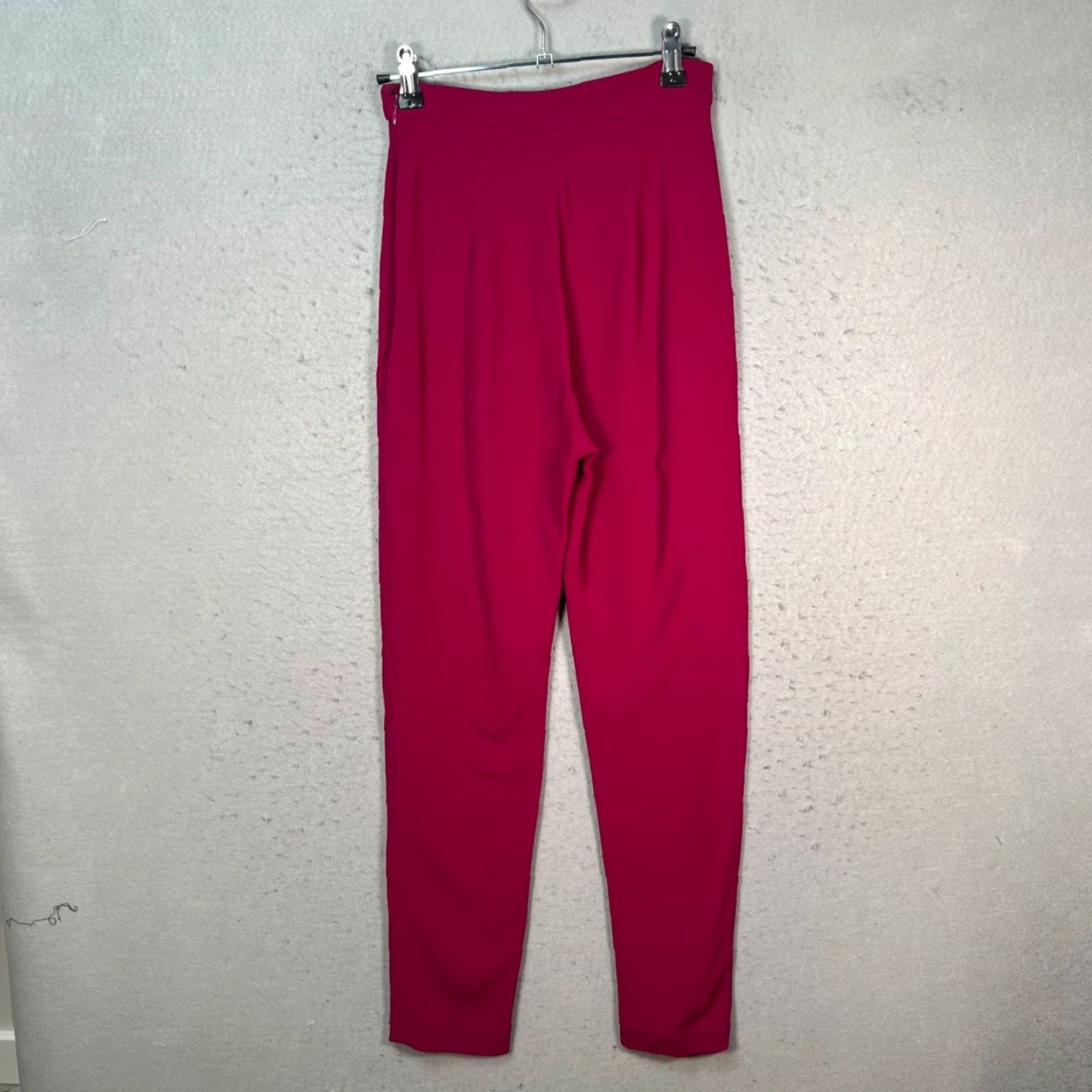 Brandon Maxwell Brandon Maxwell Womens Pants Dress Pants Viscose Blend Pink 4 High Rise Flat Front In USA Slim Fit Trousers Size 42" / US 20 - 2 Thumbnail