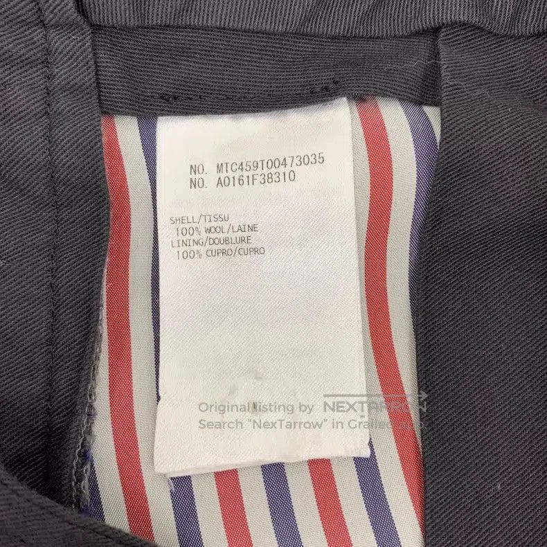 Thom Browne Thom Browne size 0 Grey Classic Four-Stripes Wool Casual Tr Size US 29 - 7 Thumbnail